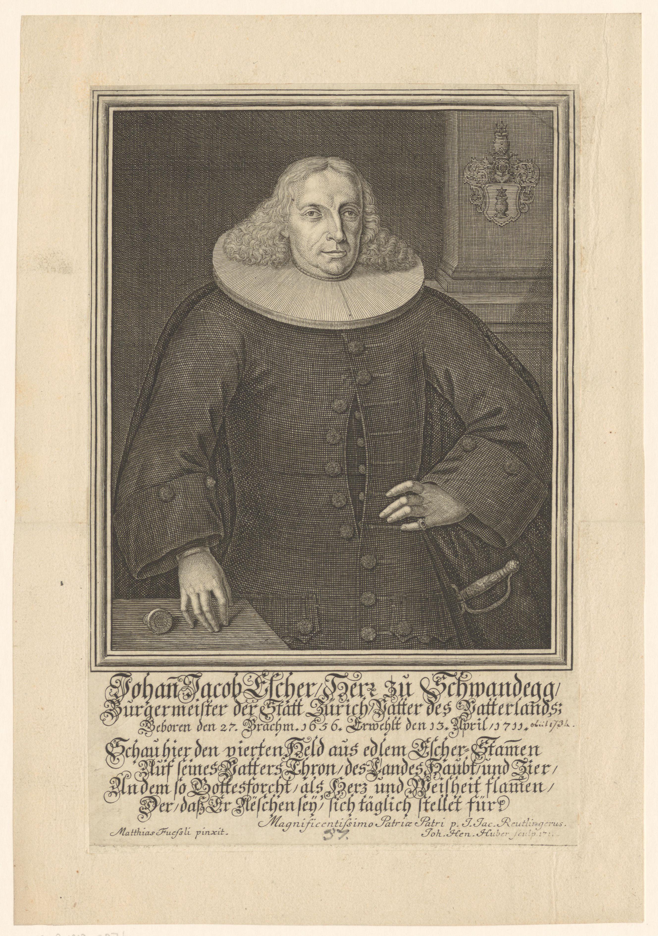 Portret van Hans Jacob Escher