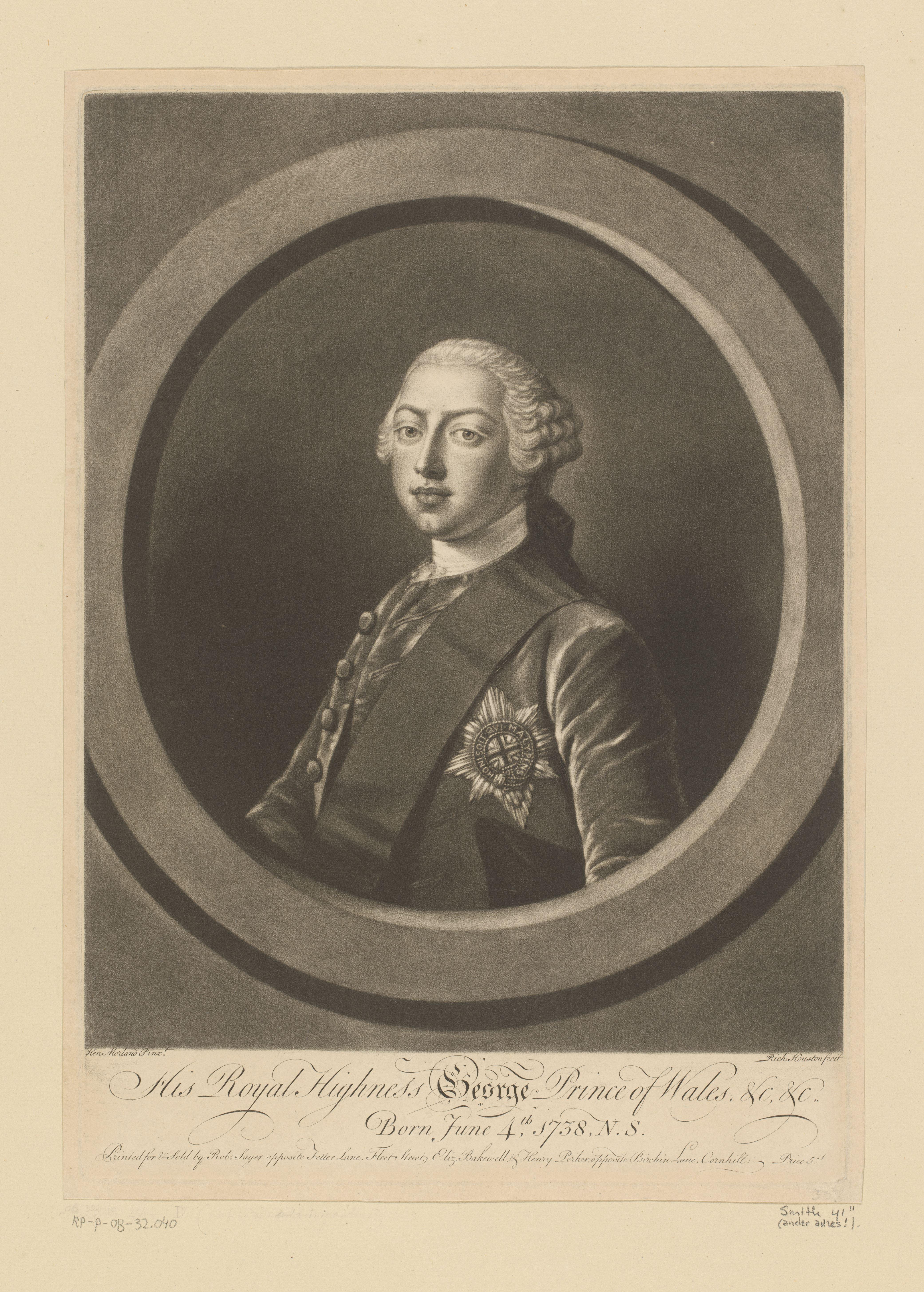 Portret van George III, koning van het Verenigd Koninkrijk