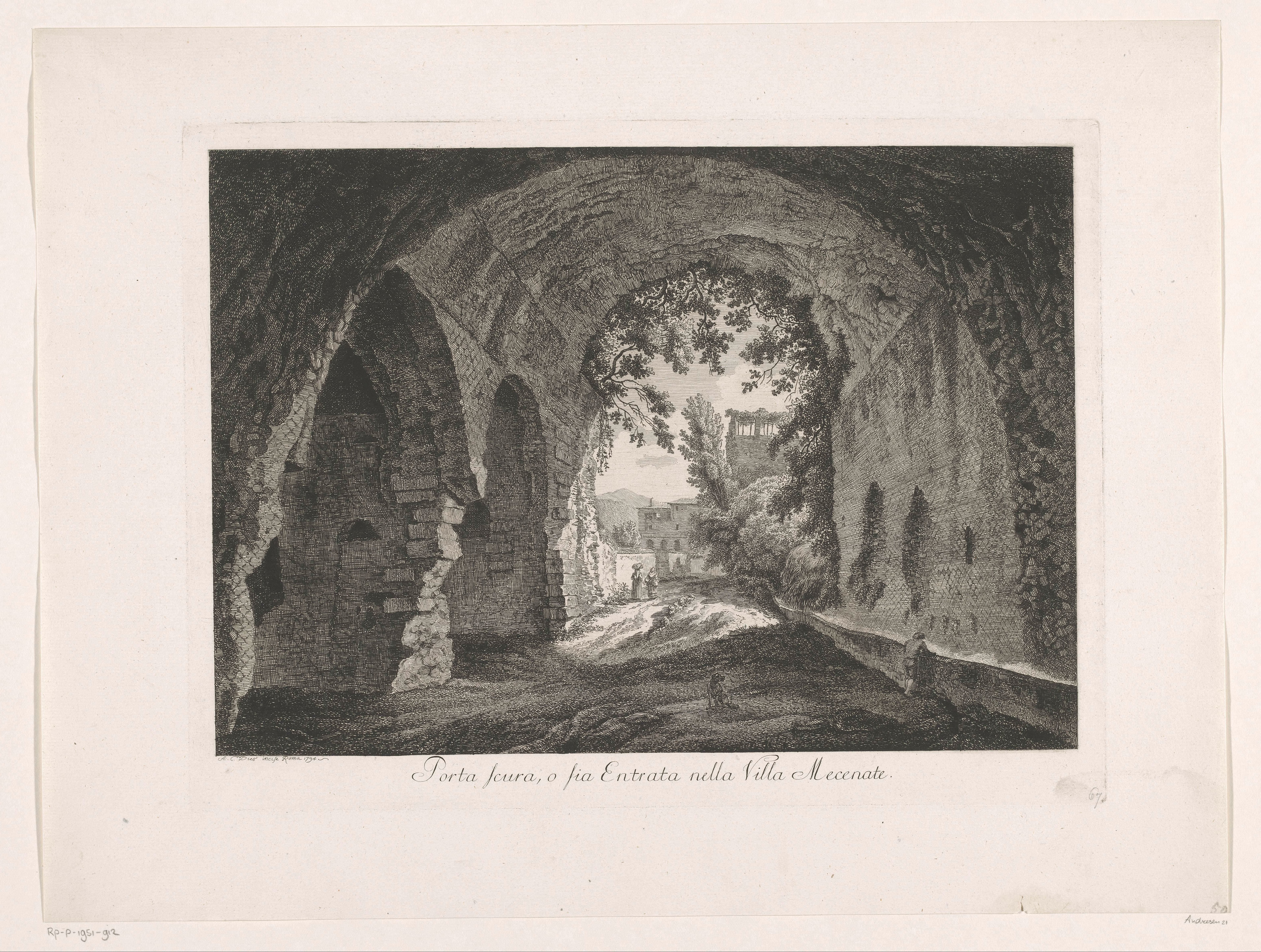 Gezicht vanuit de ingang van Villa Maecenas
