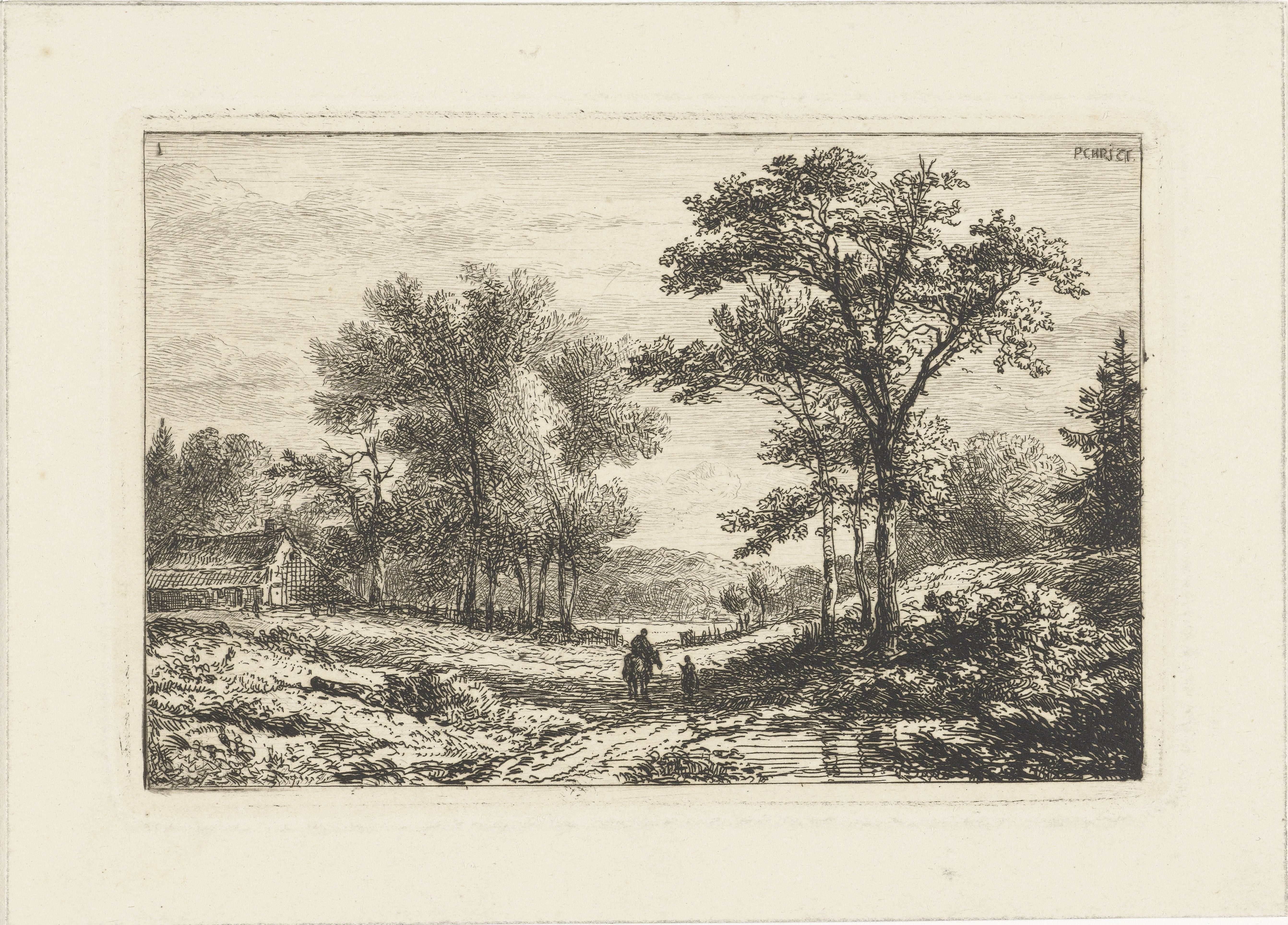 Landschap met ruiter