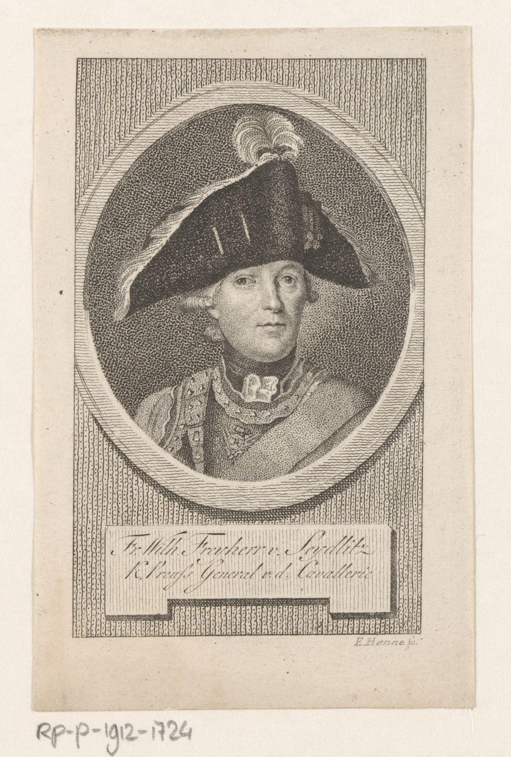 Portret van Friedrich Wilhelm Freiherr von Seydlitz