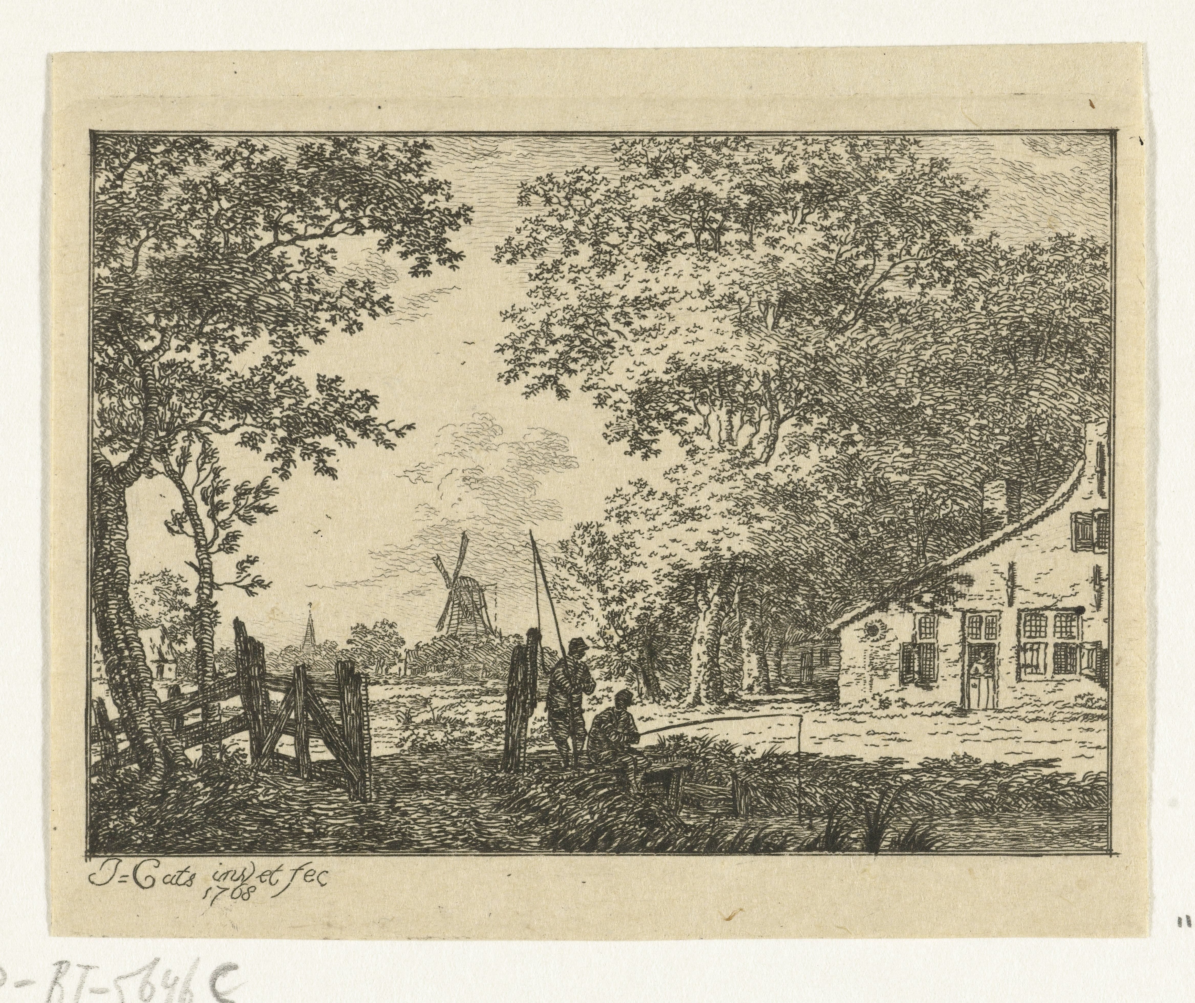 Landschap met hengelaar