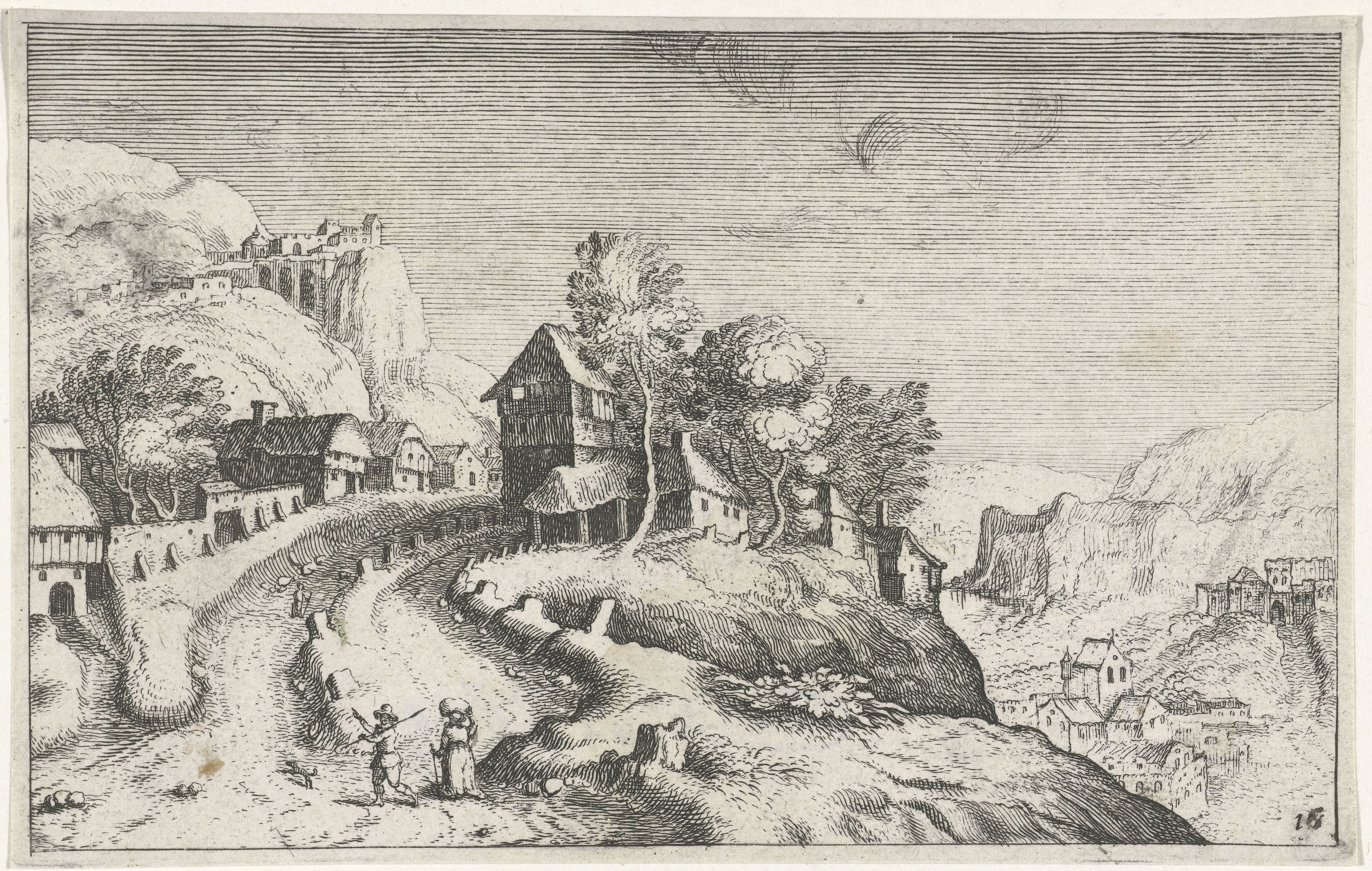 Dorp in een berglandschap