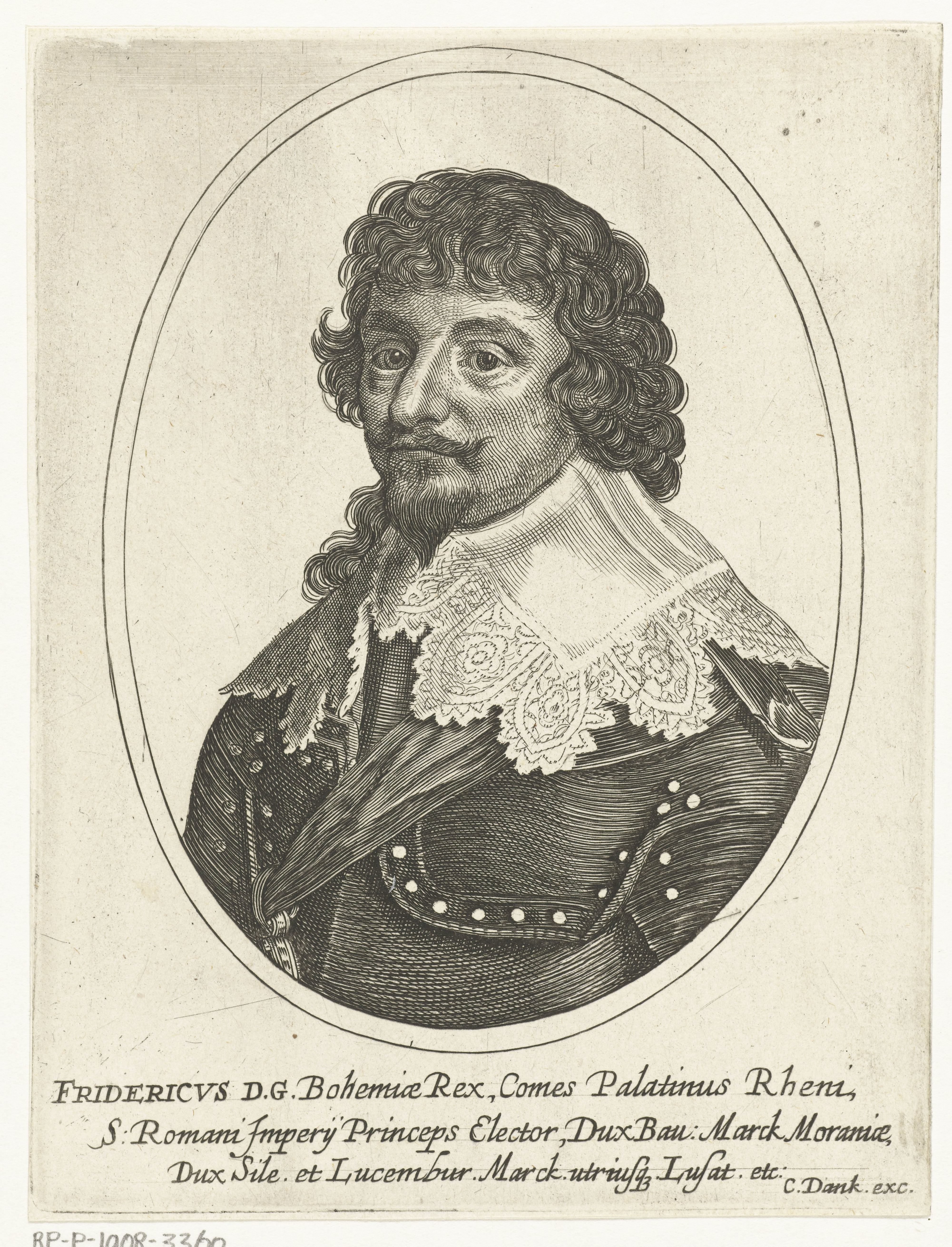 Portret van Frederik V, keurvorst van de Palts in ovaal