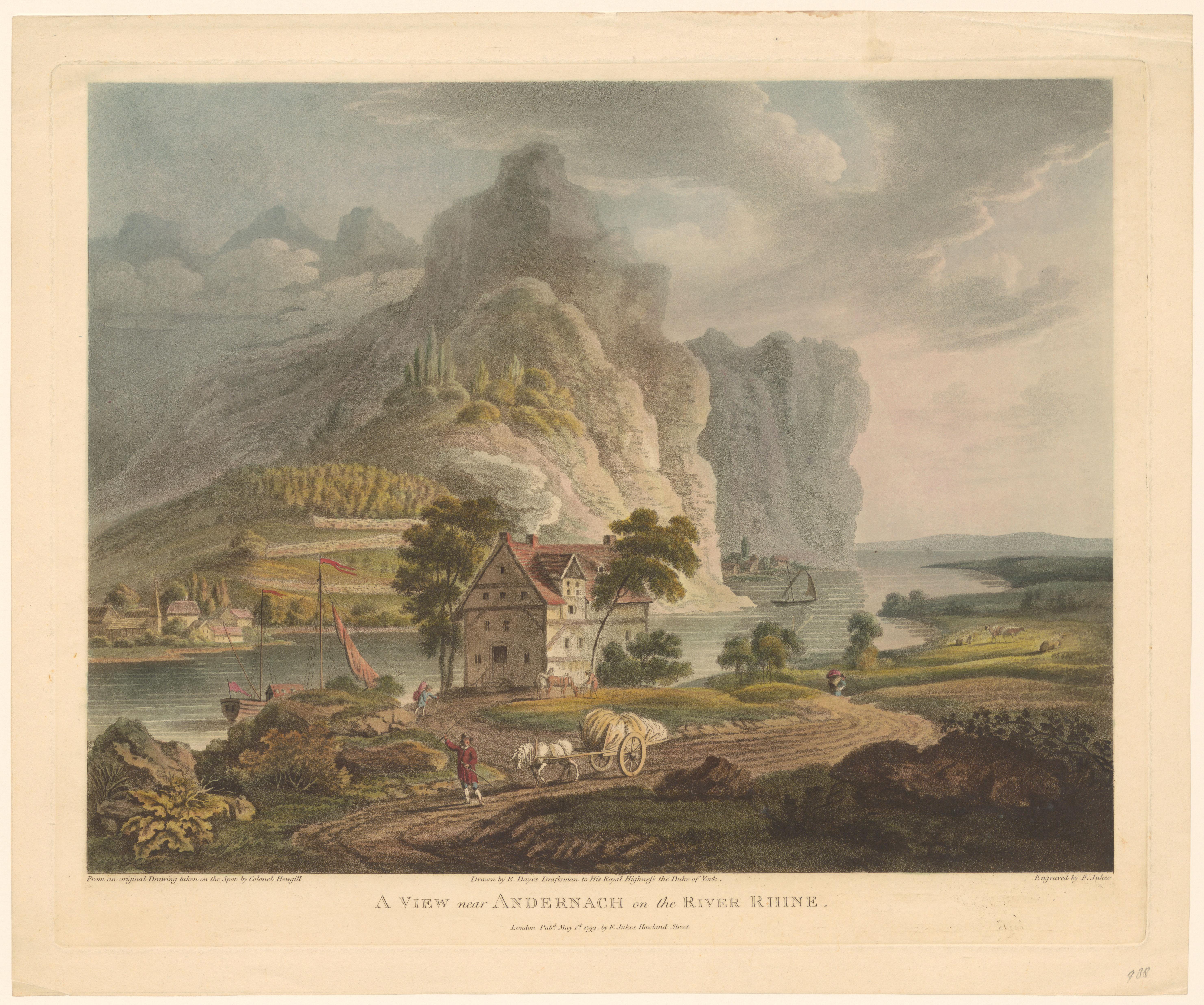 Gezicht op Andernach aan de Rijn