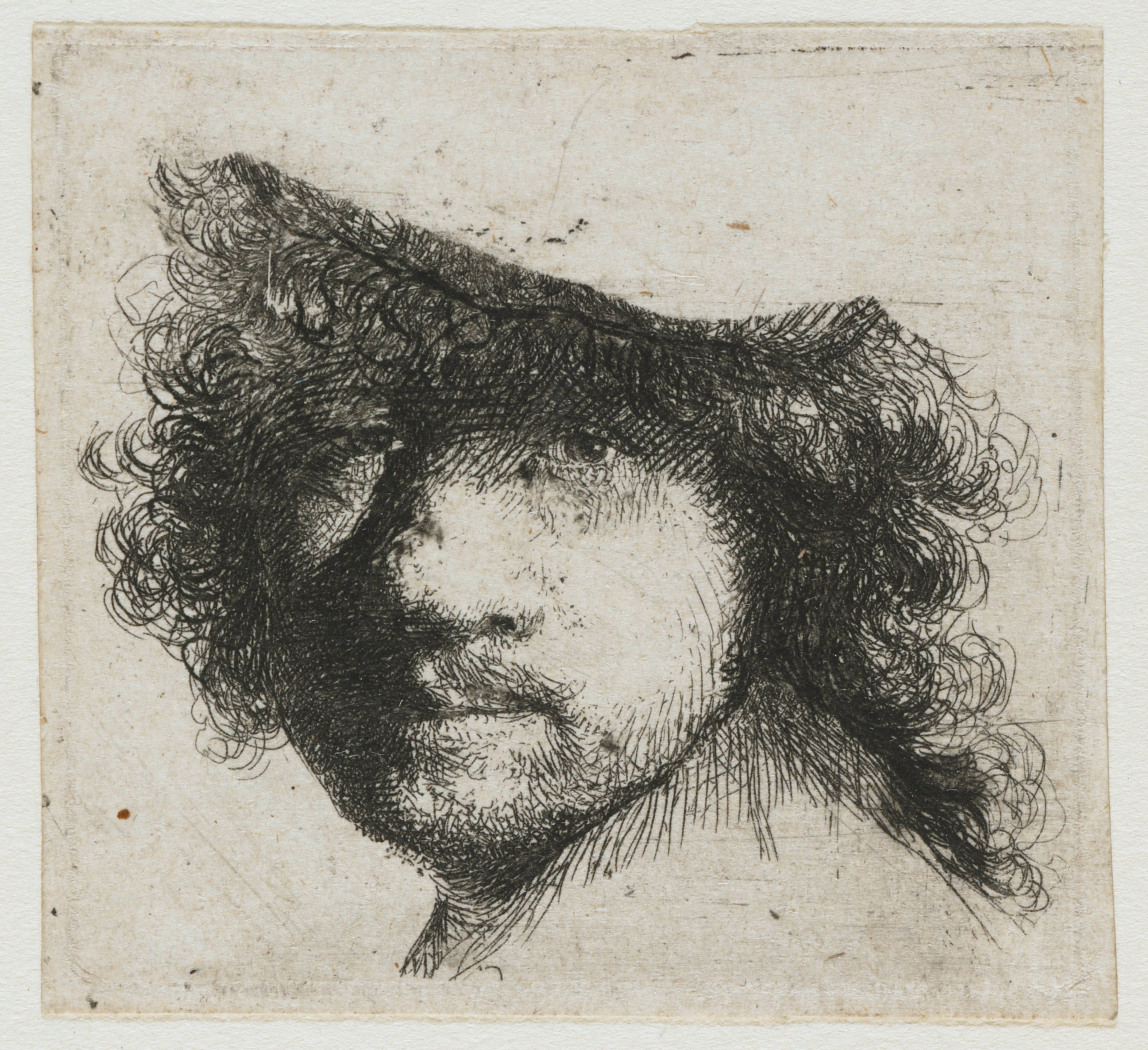 Sheet of studies: head of the artist