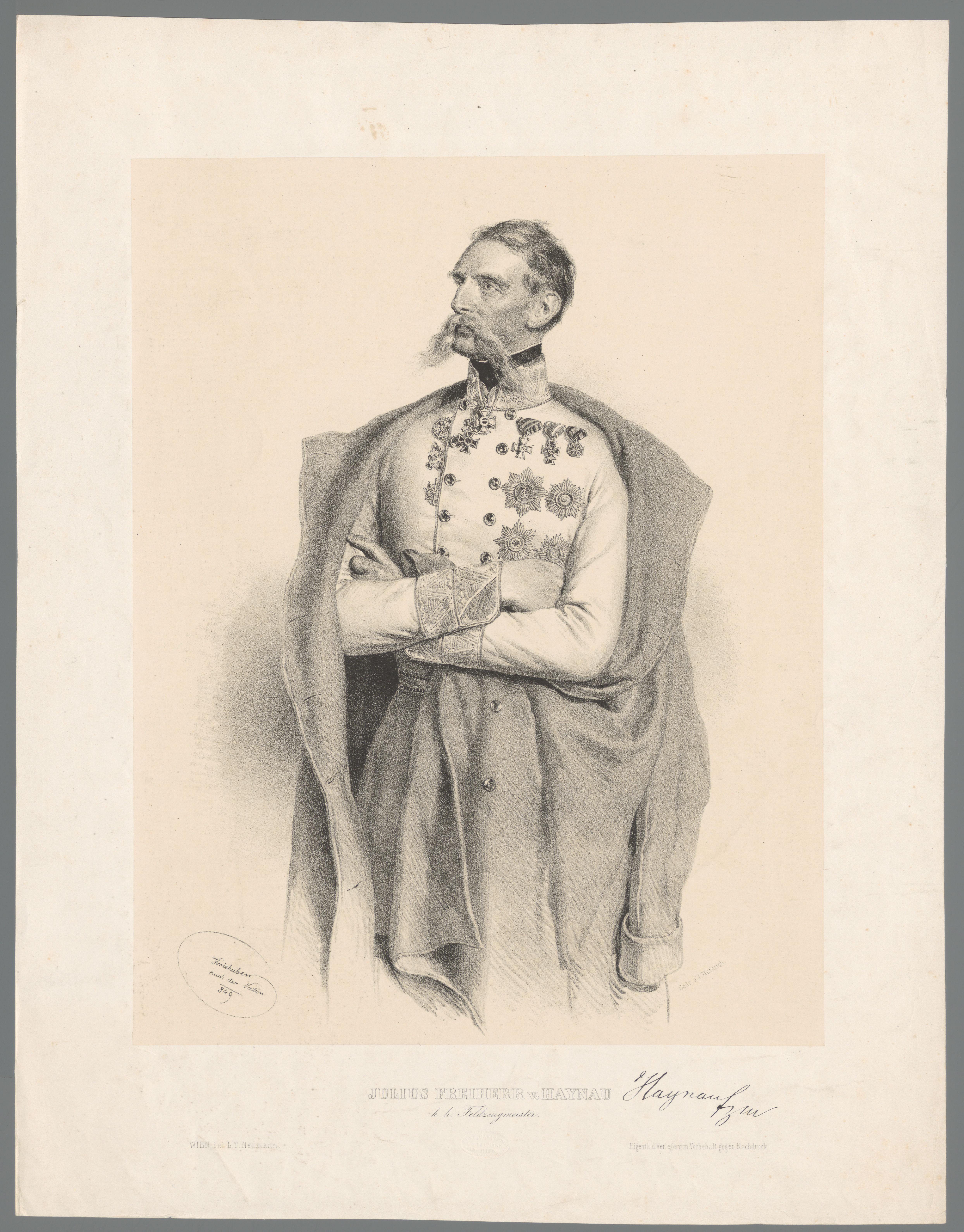 Portret van Julius Jacob von Haynau