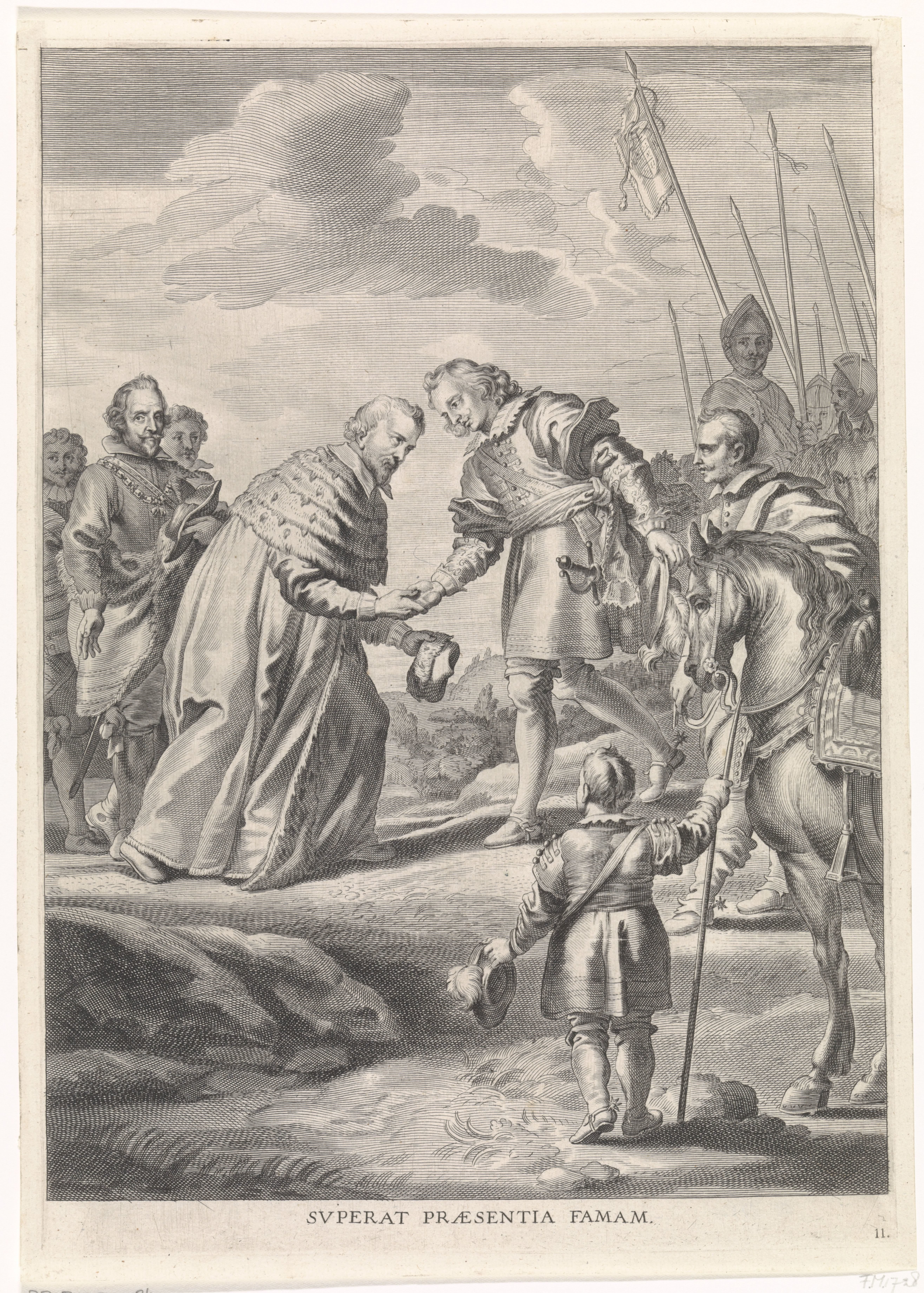 Ferdinand begroet door de aartsbisschop van Keulen