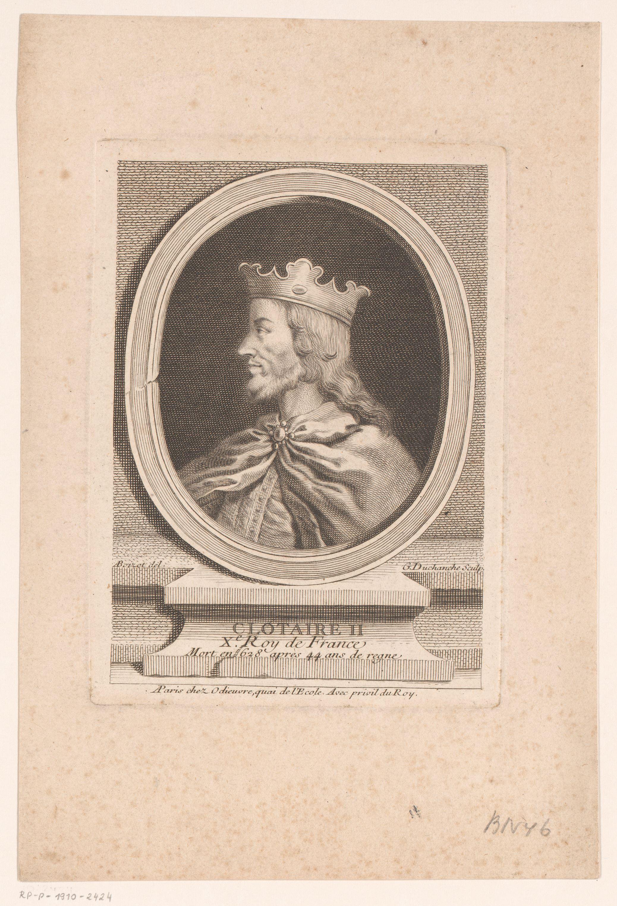 Portret van Chlotharius II van Frankrijk
