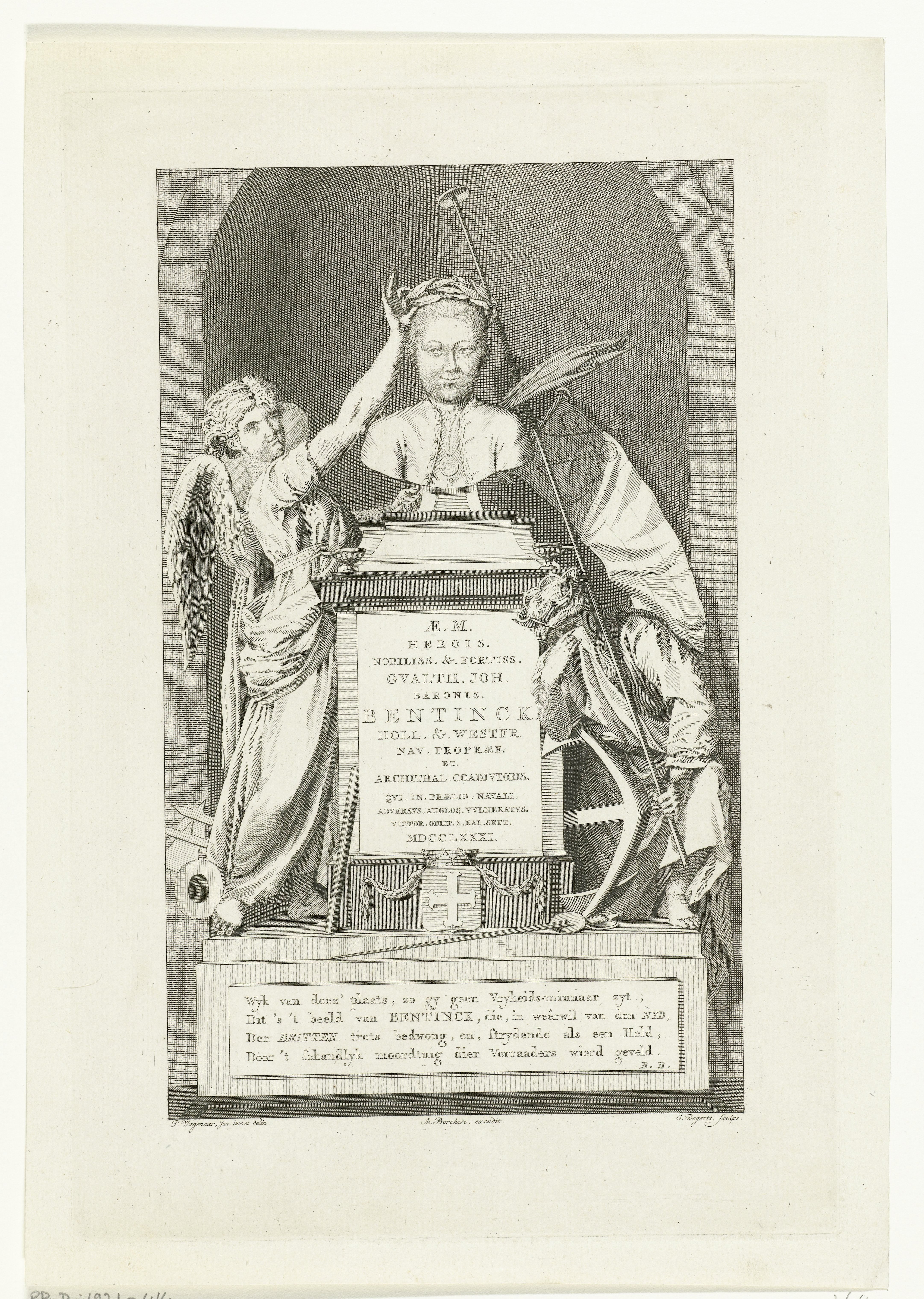 Memorieprent voor Wolter Jan Gerrit baron van Bentinck