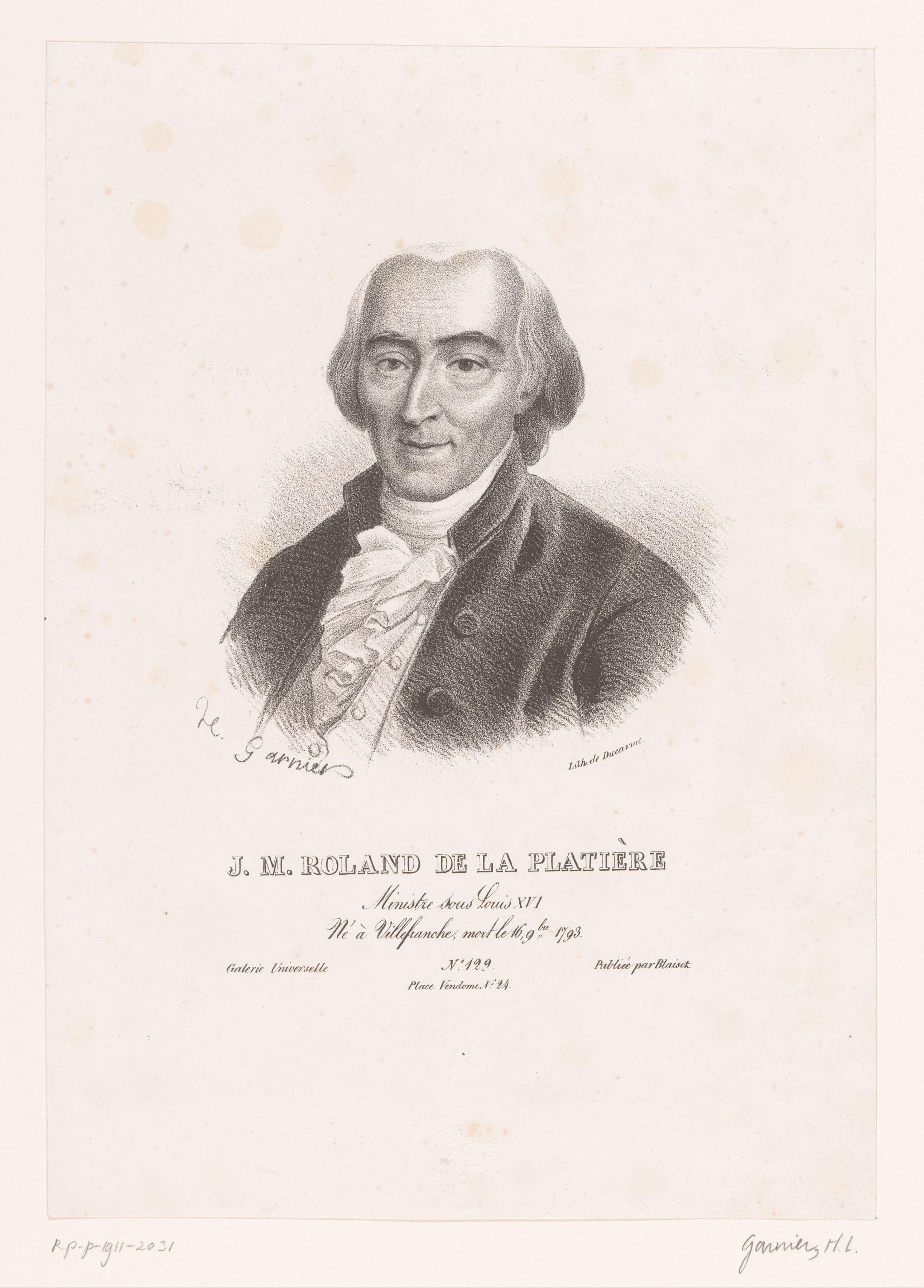 Portret van Jean-Marie Roland de La Platière