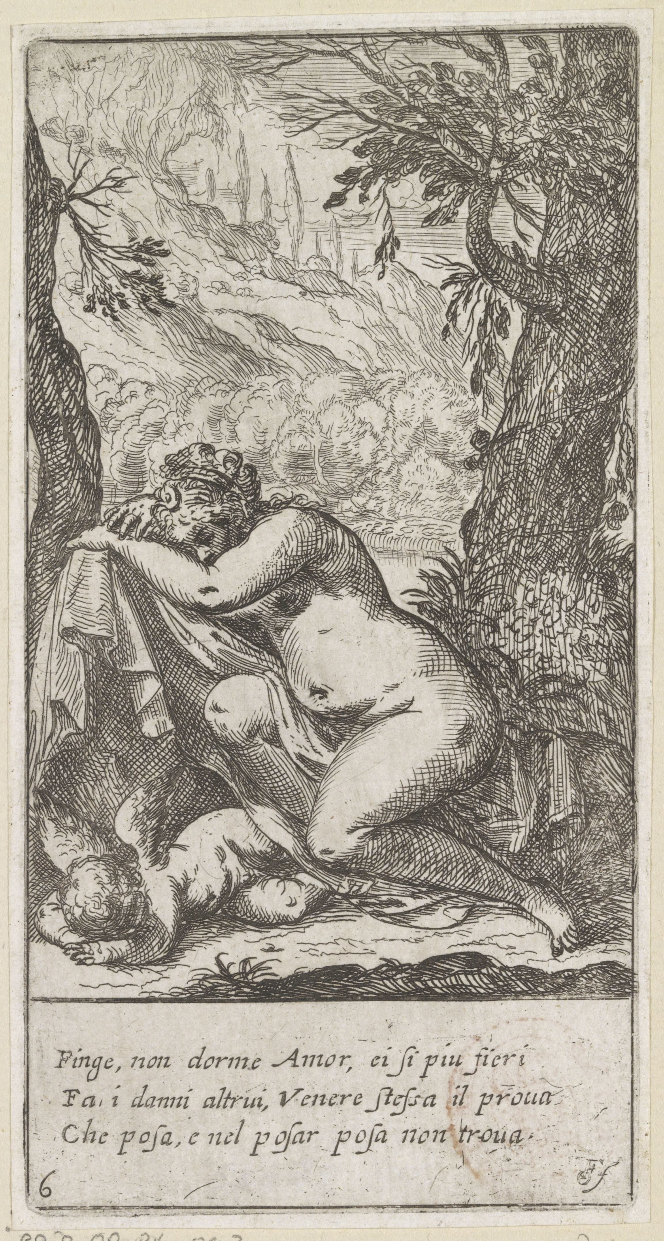 Slapende Venus en Amor