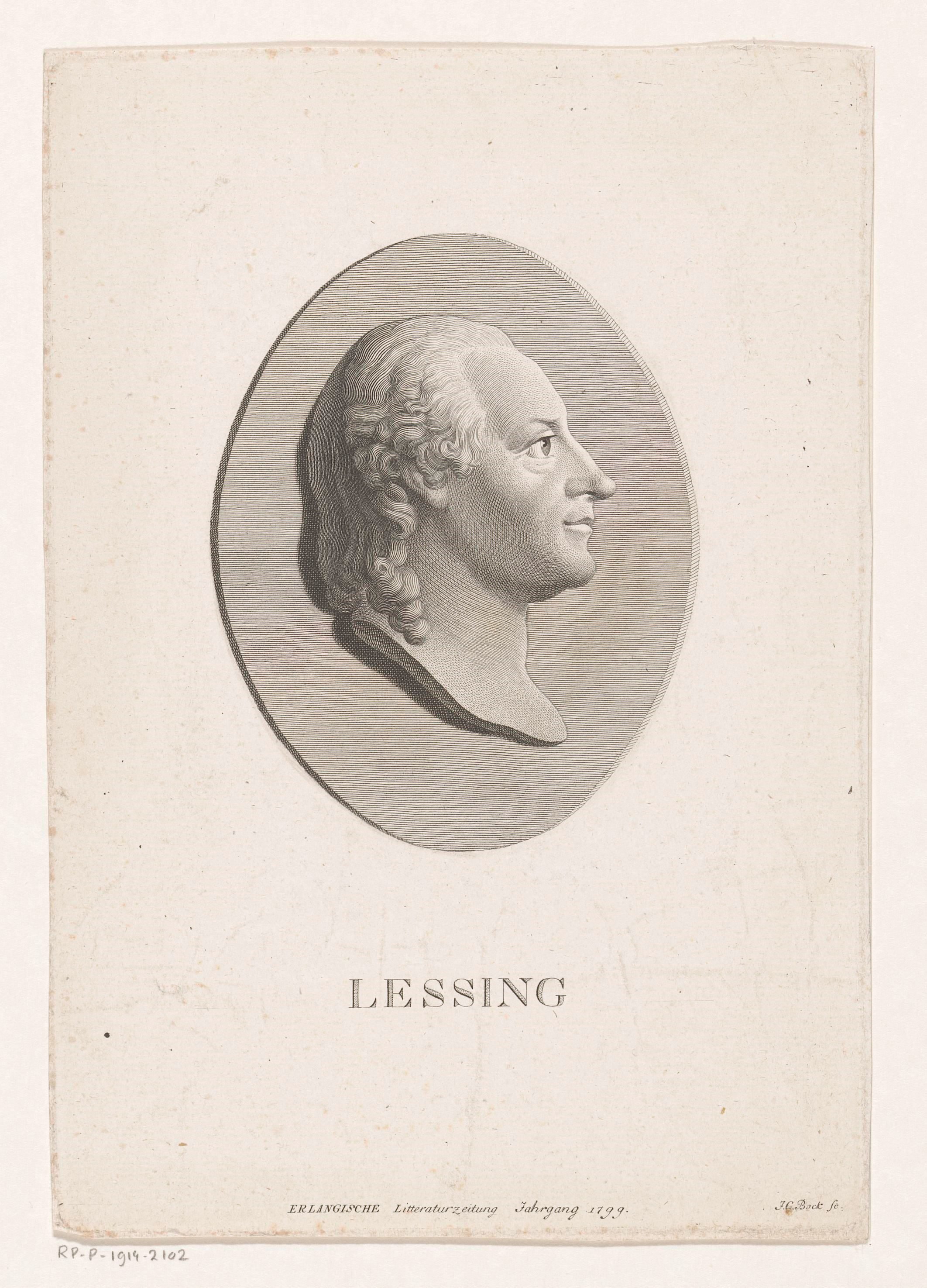 Portret van Gotthold Ephraim Lessing