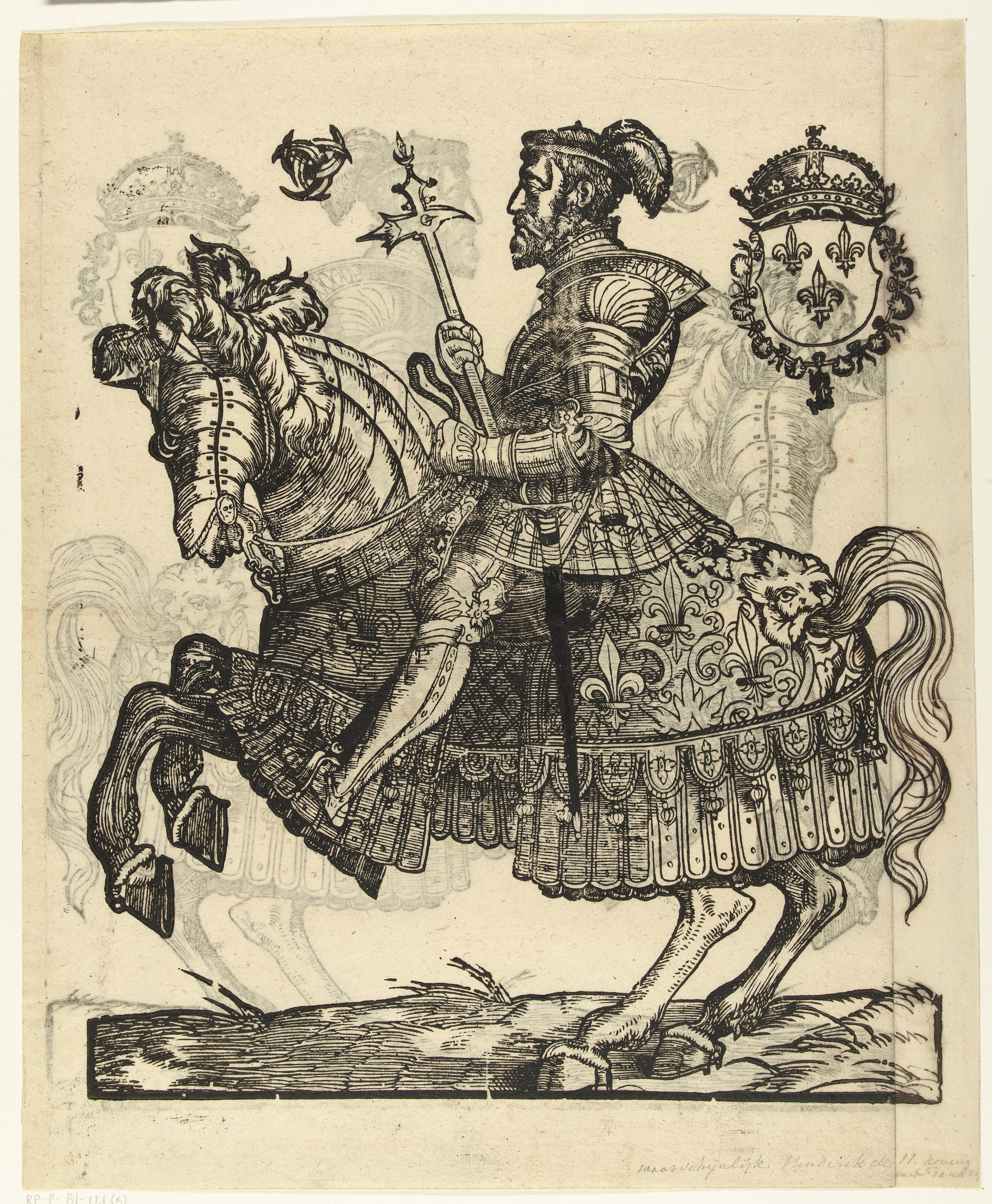 Portret van Hendrik II van Frankrijk te paard