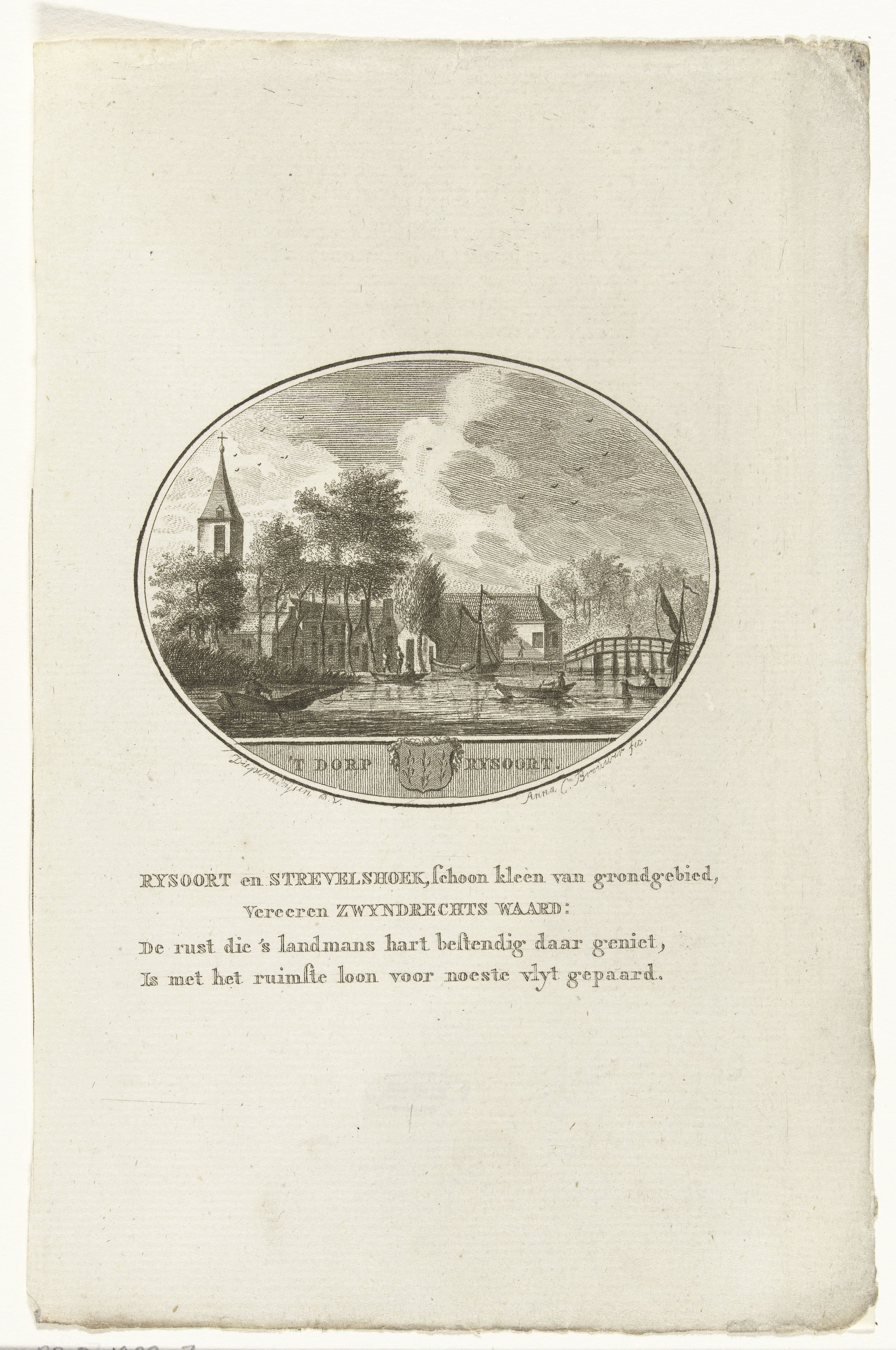 Gezicht op het dorp Rijsoord