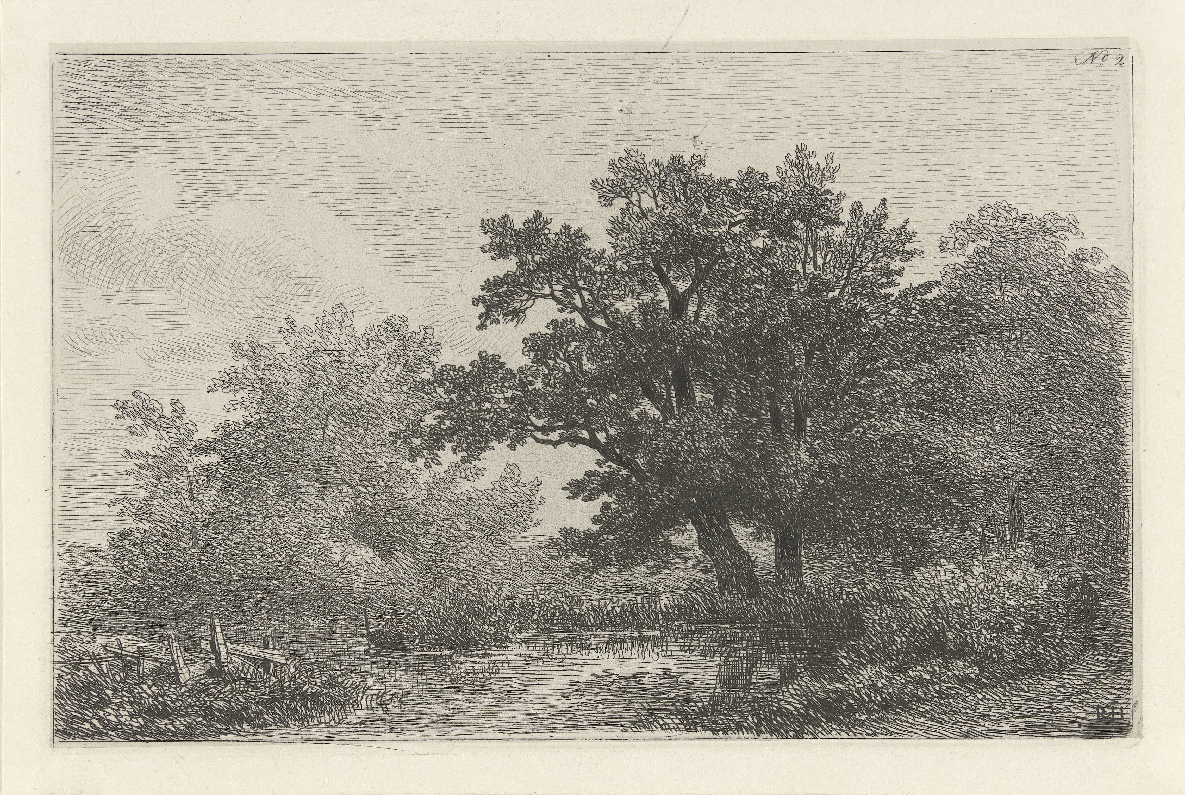 Bomen aan een plas