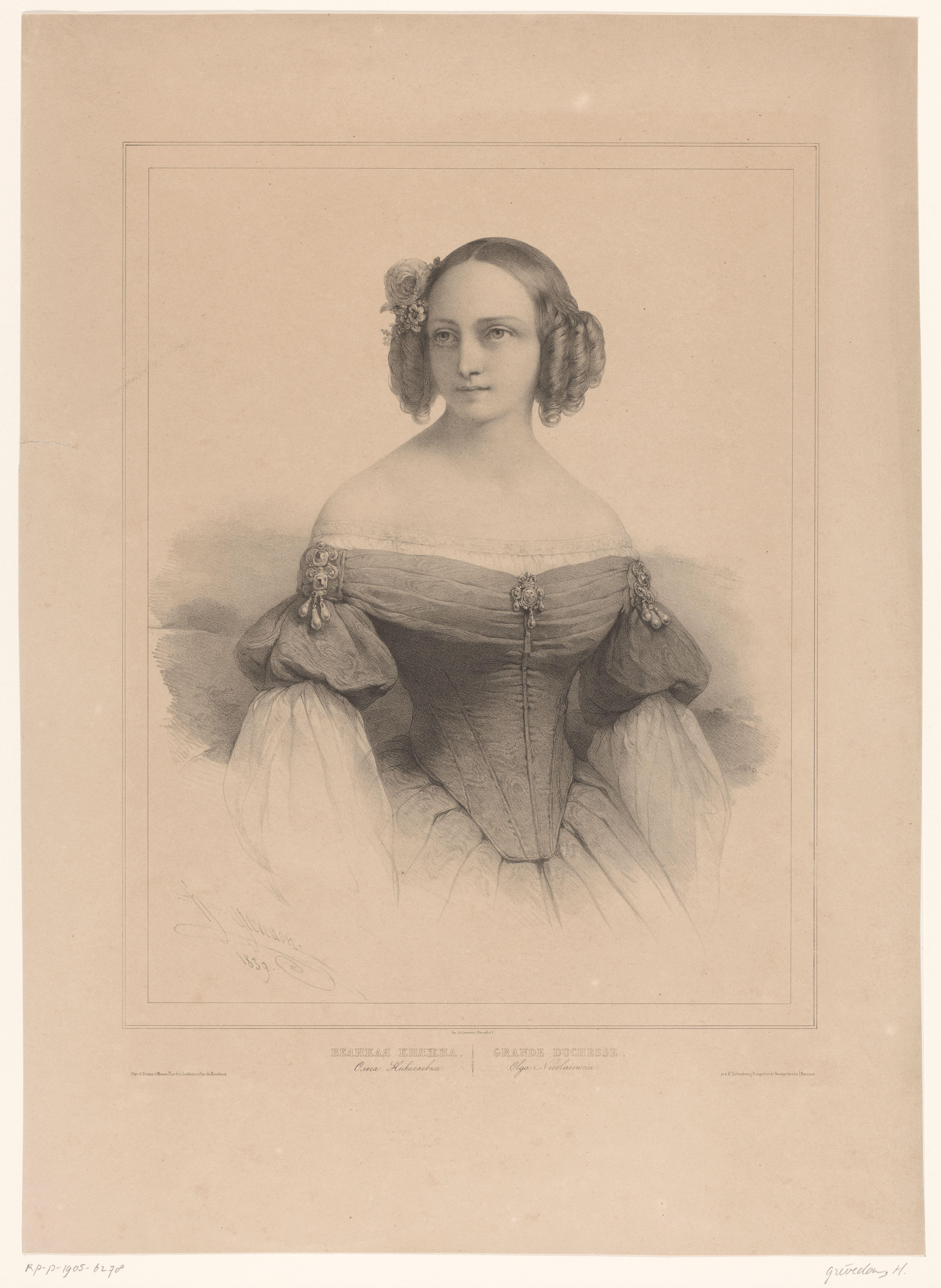 Portret van Olga Nikolajevna van Rusland