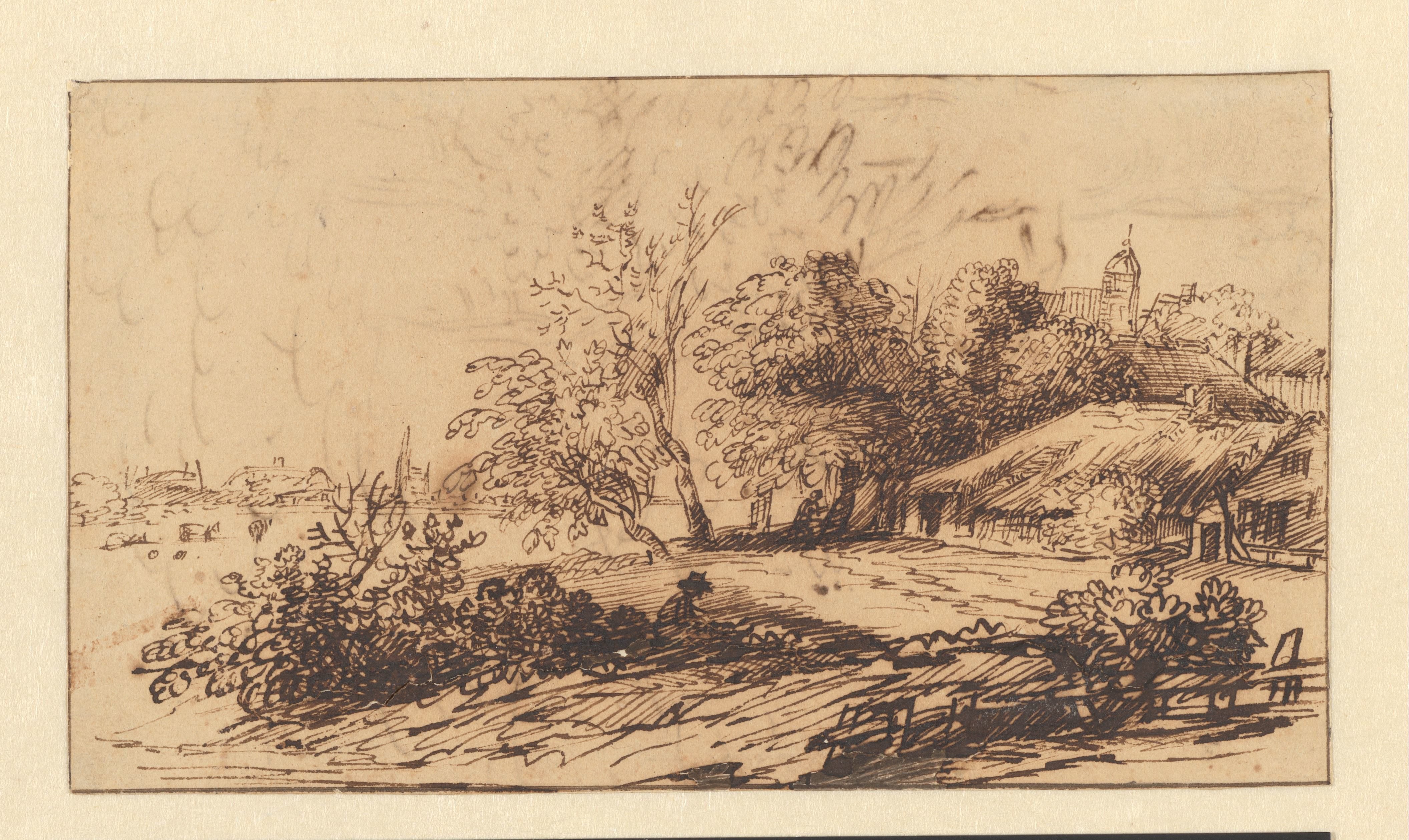 Landschap met tekenaar