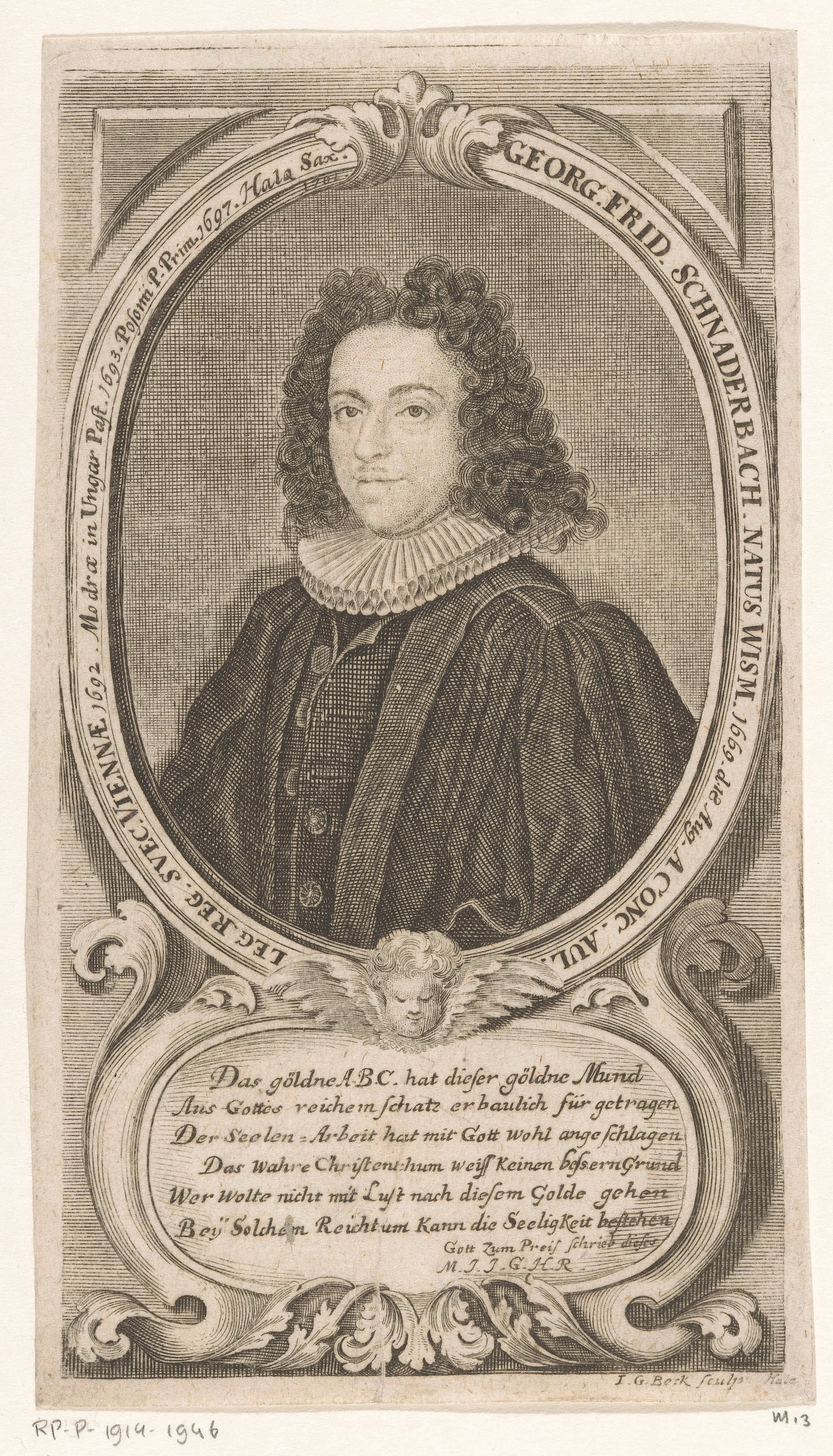 Portret van Georg Friedrich Schnaderbach