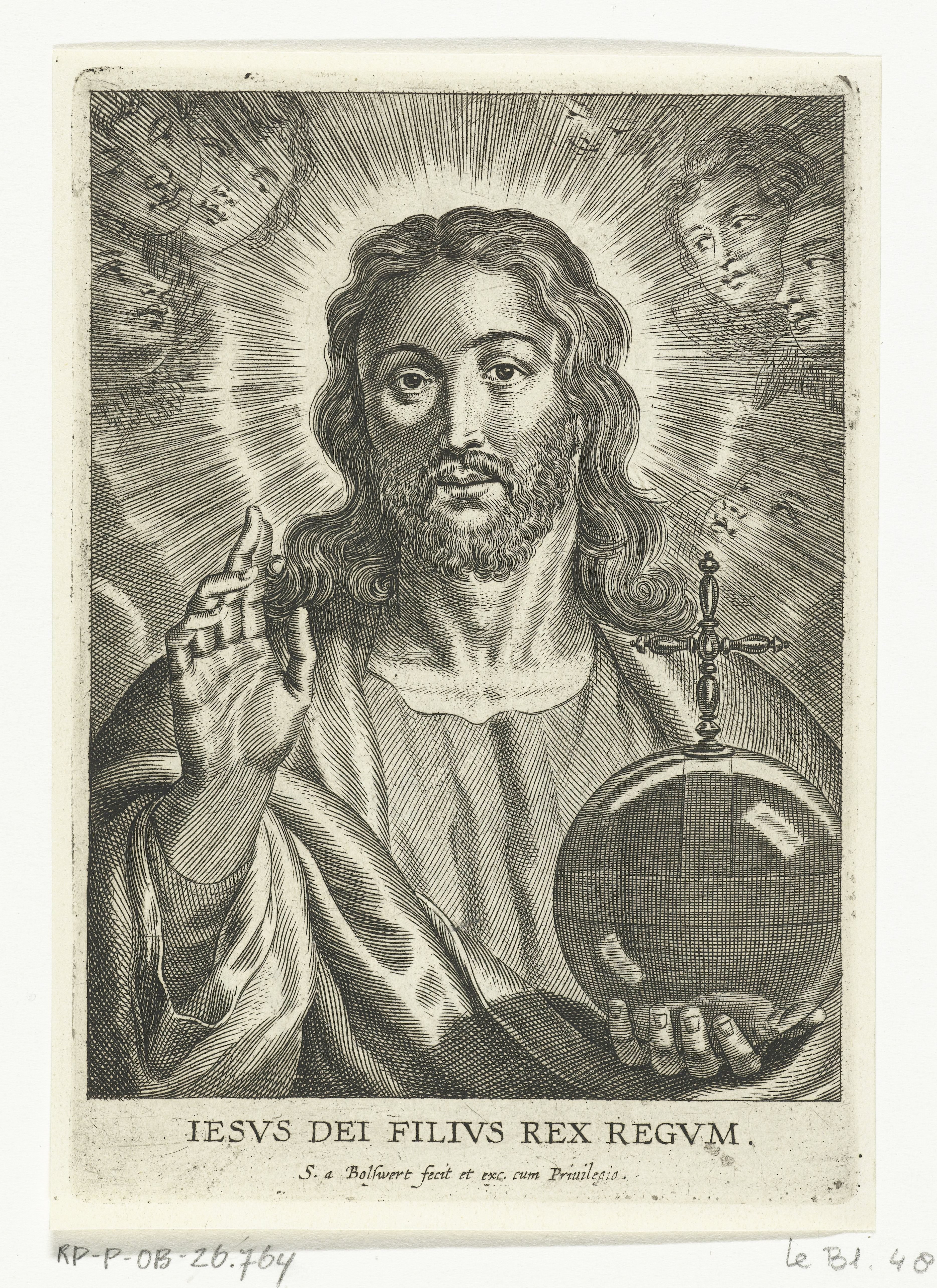 Christus als Salvator Mundi met cherubijnen