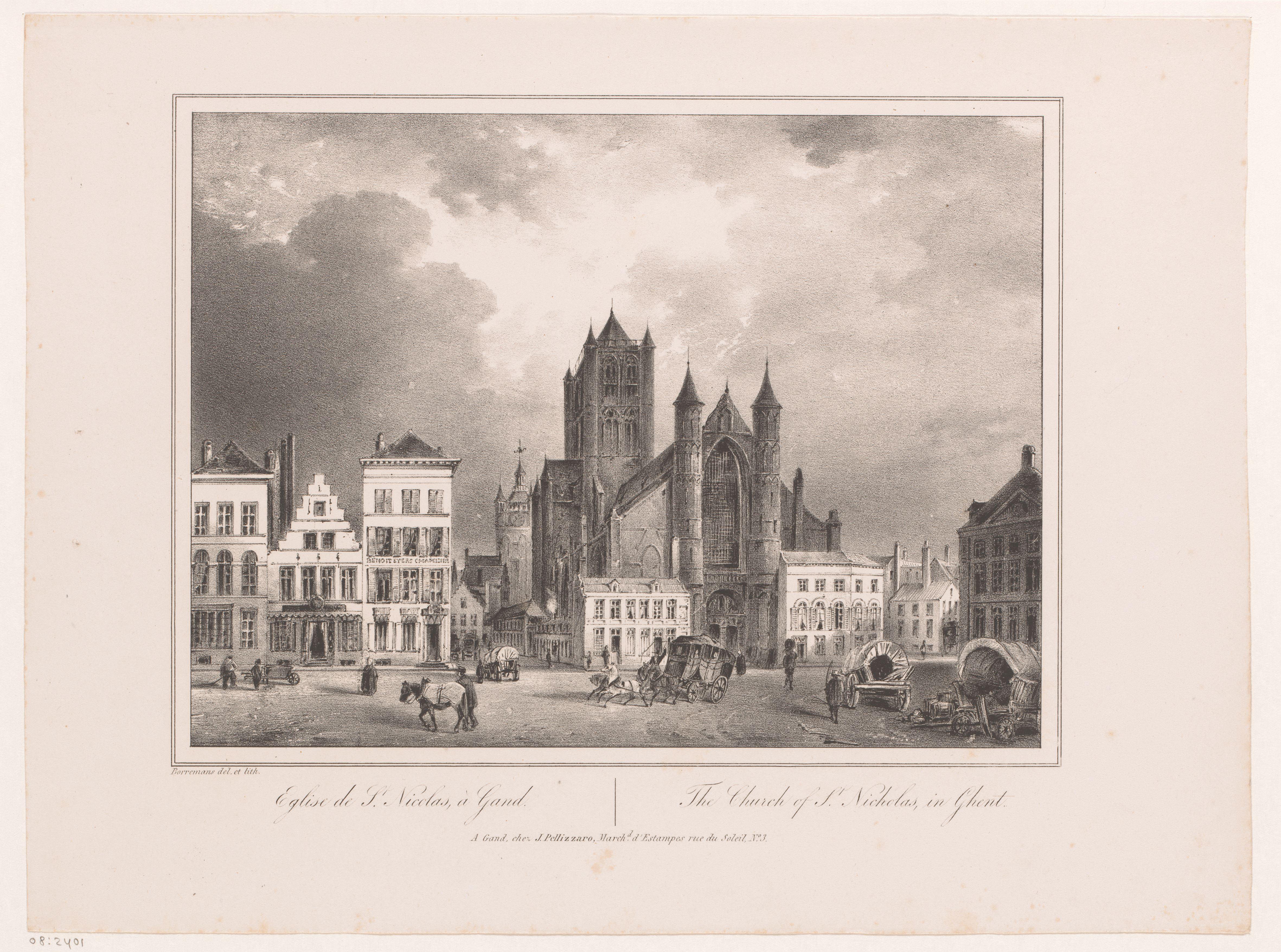 Gezicht op de Sint-Niklaas kerk te Gent