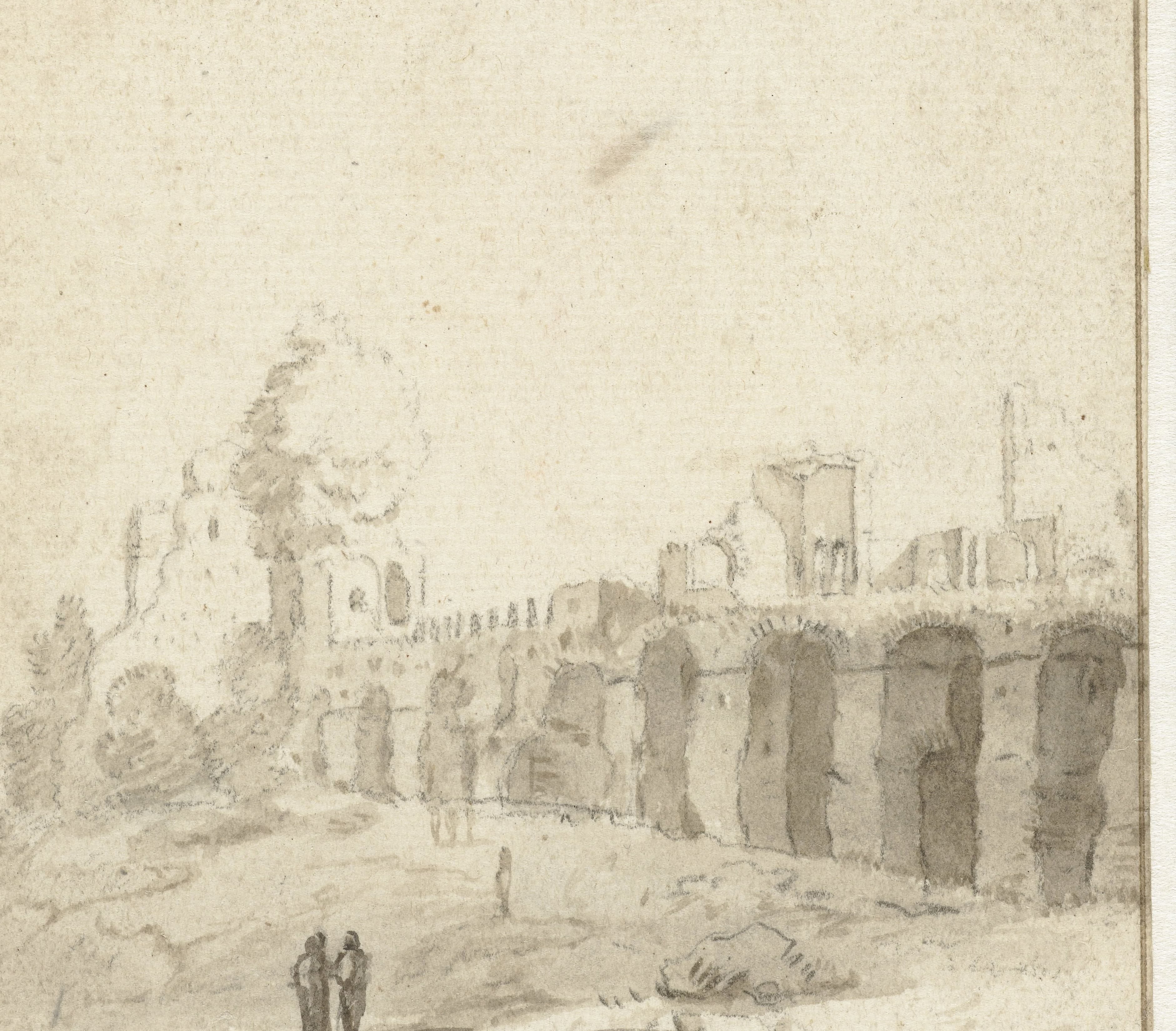 Ruïne van de thermen van Trajanus of Mezza Via aquaduct