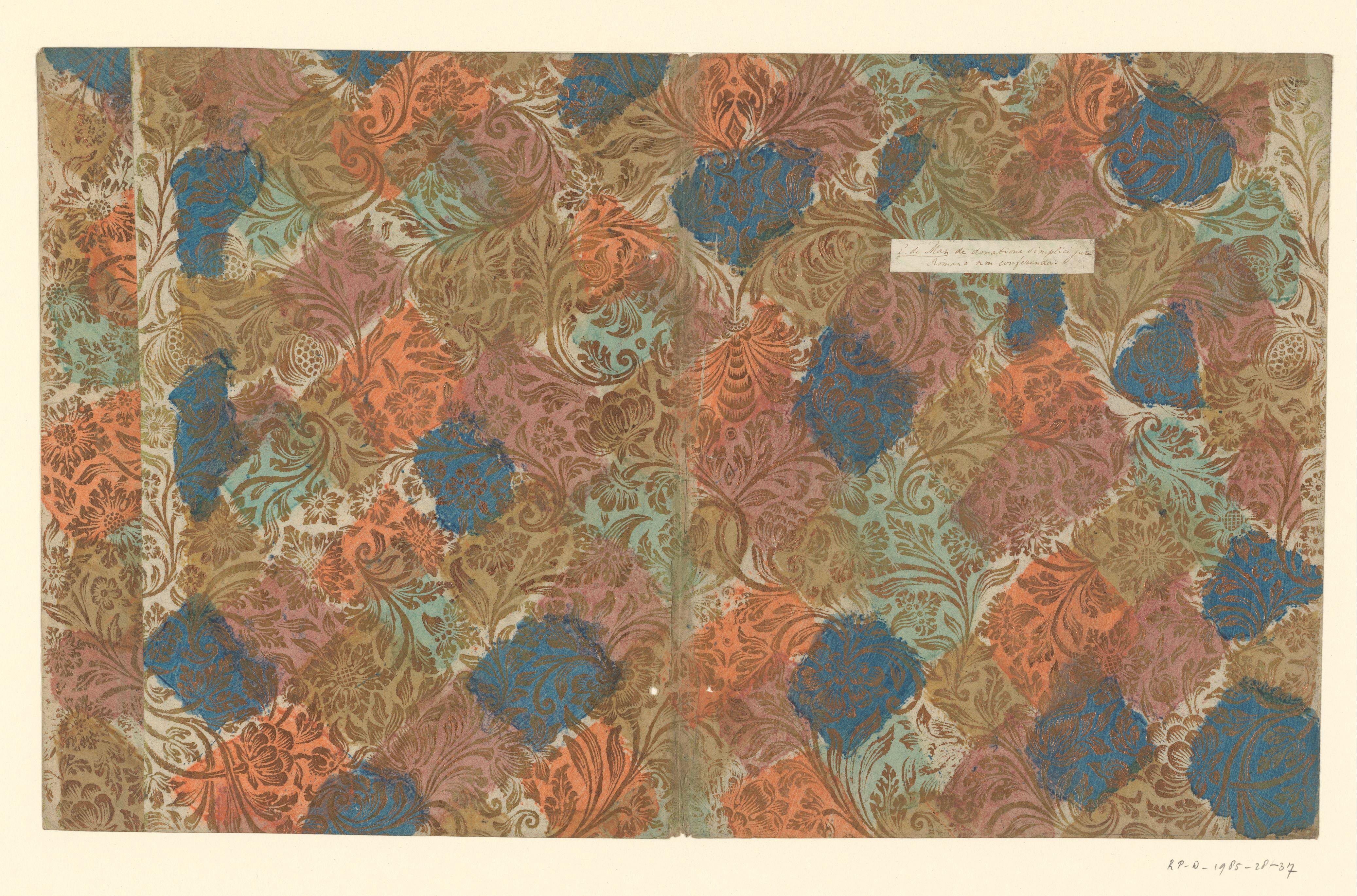Blad met bloemen en vruchten