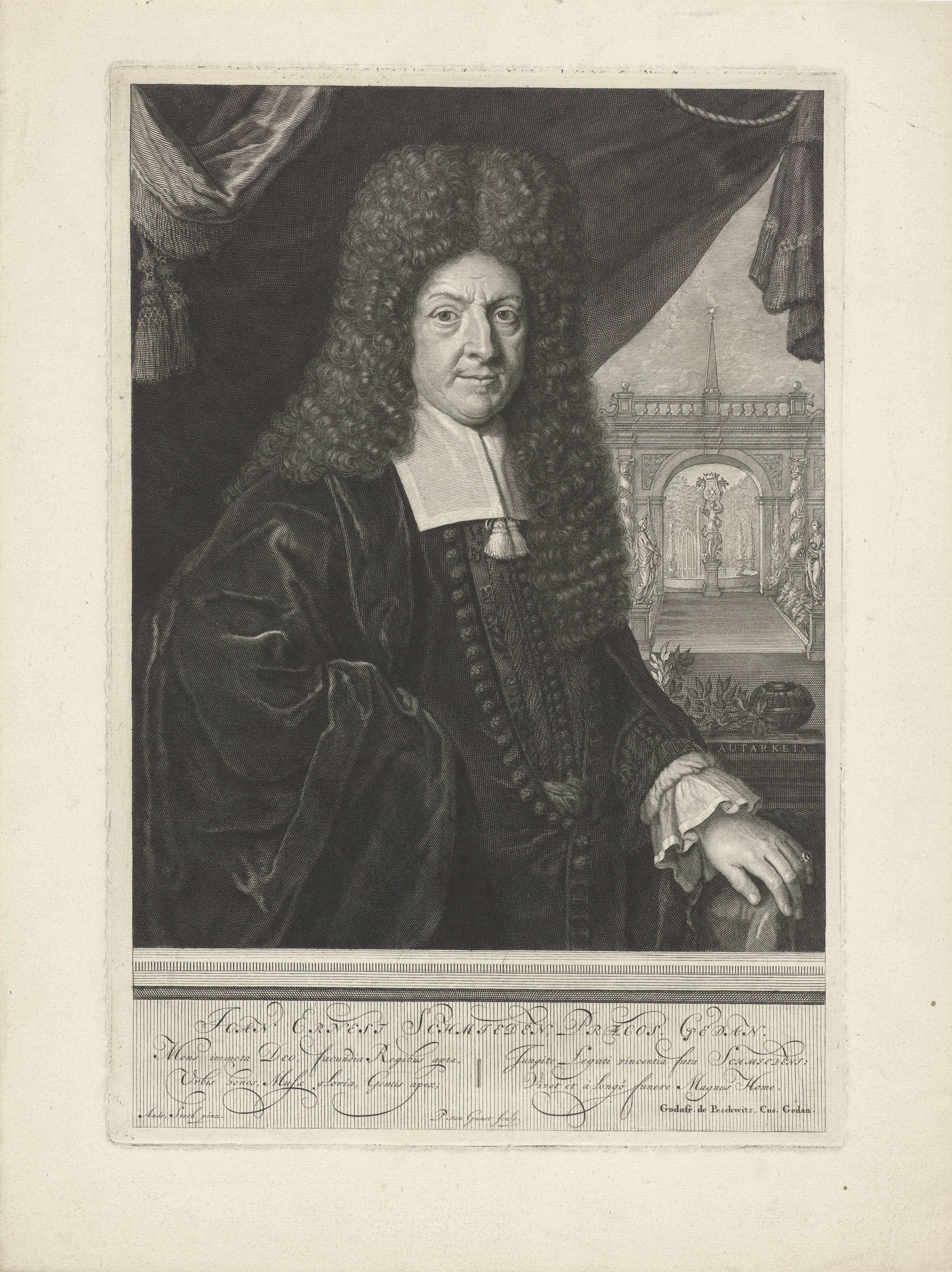 Portret van Johann Ernst Schmieden