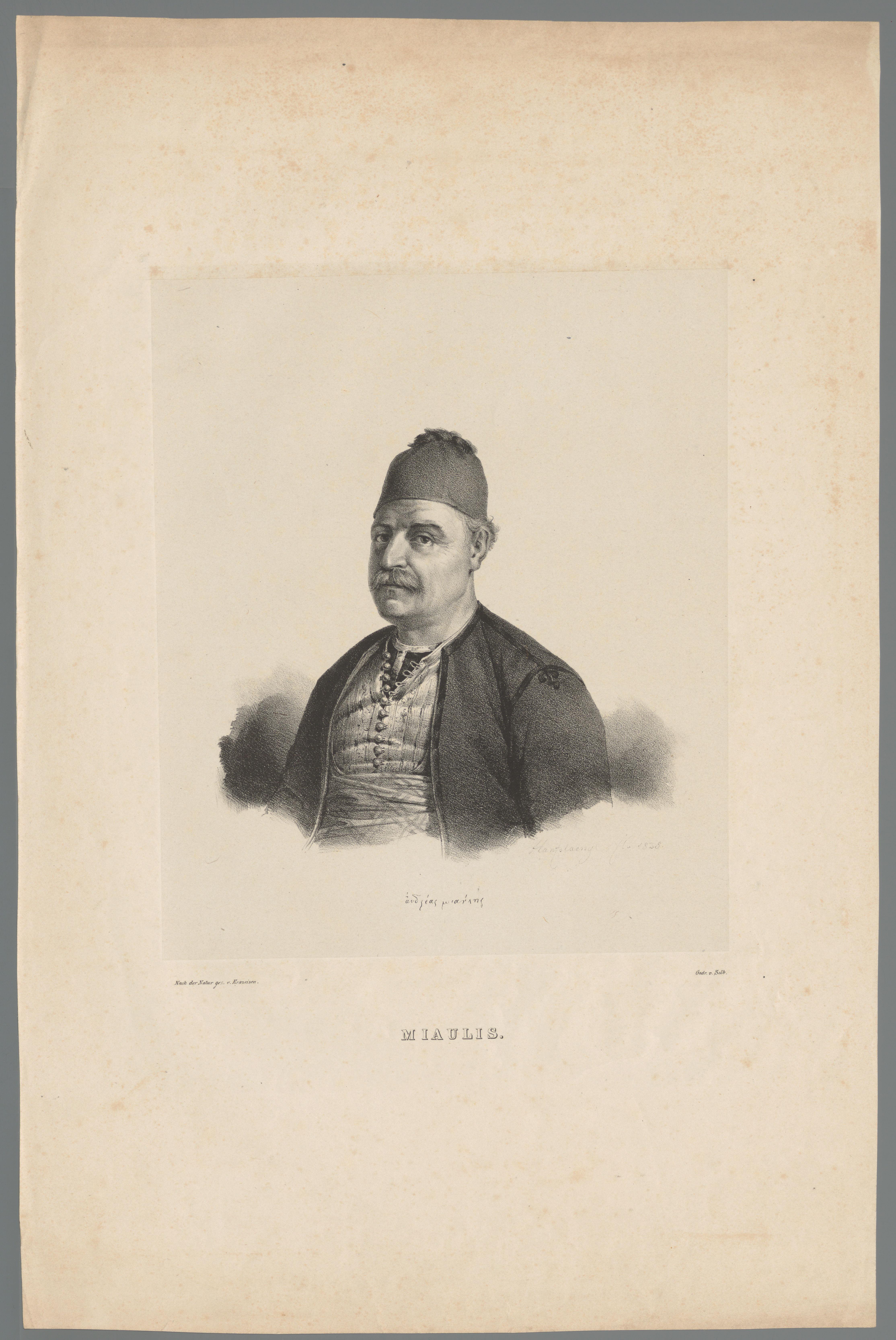 Portret van Andreas Vokos Miaoulis