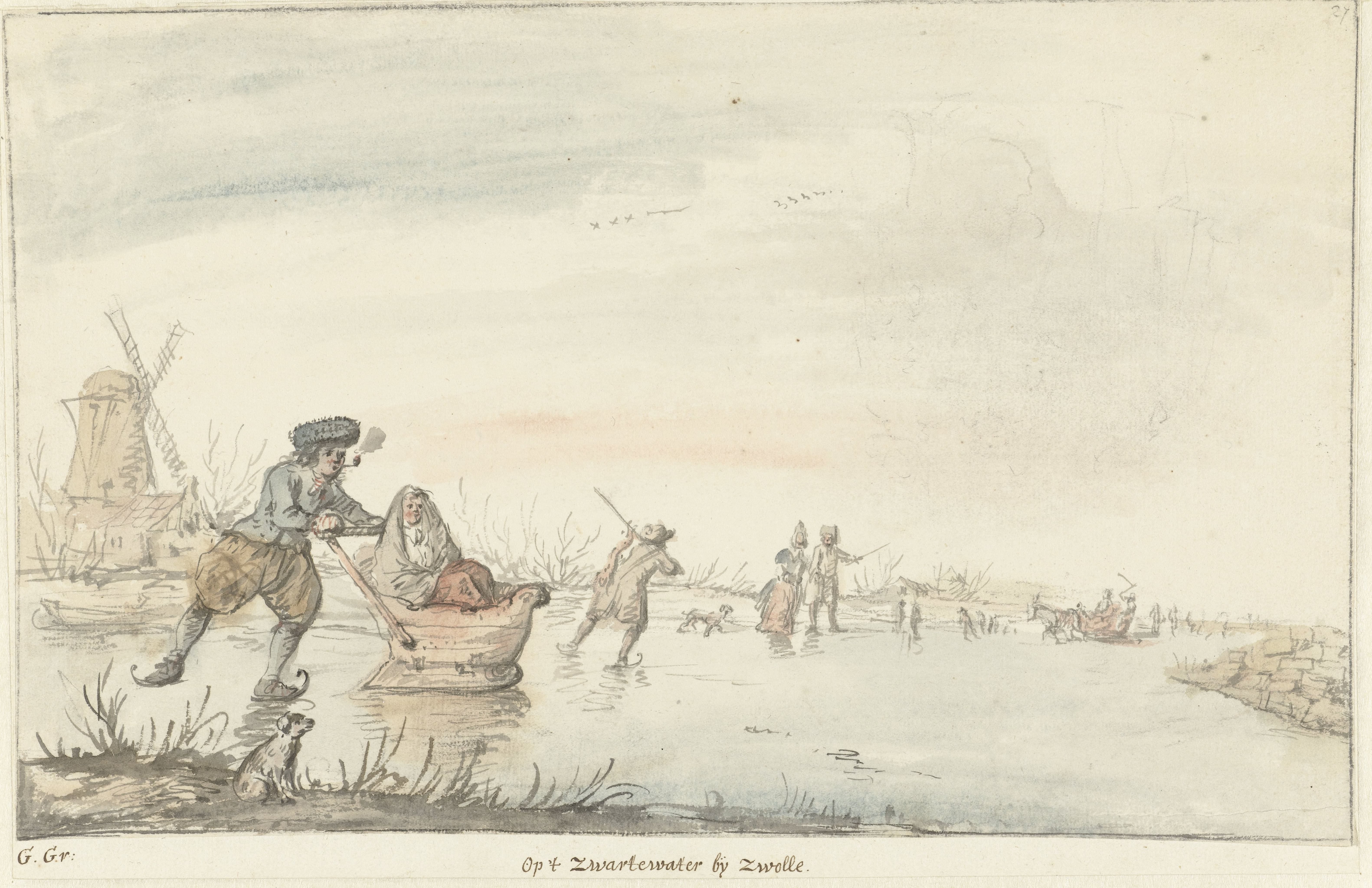 Wintergezicht op het Zwarte Water bij Zwolle