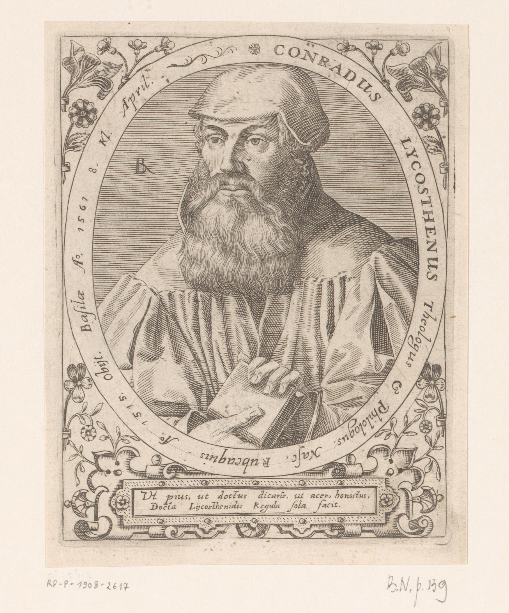 Portret van Conrad Lycosthenes