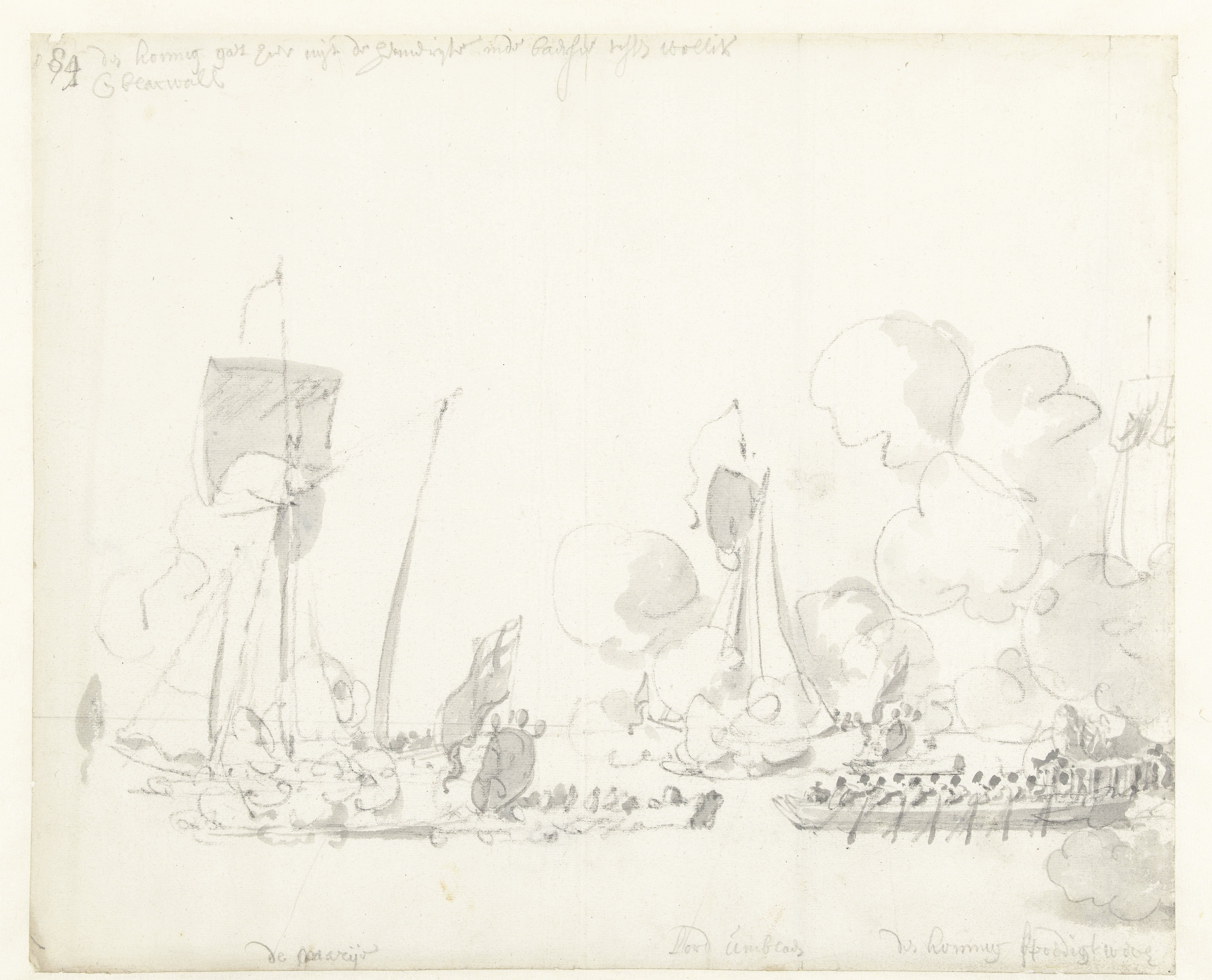 De tocht van de Engelse koning Karel II over de Thames naar Sheerness en Chatham op 27 Augustus 1681