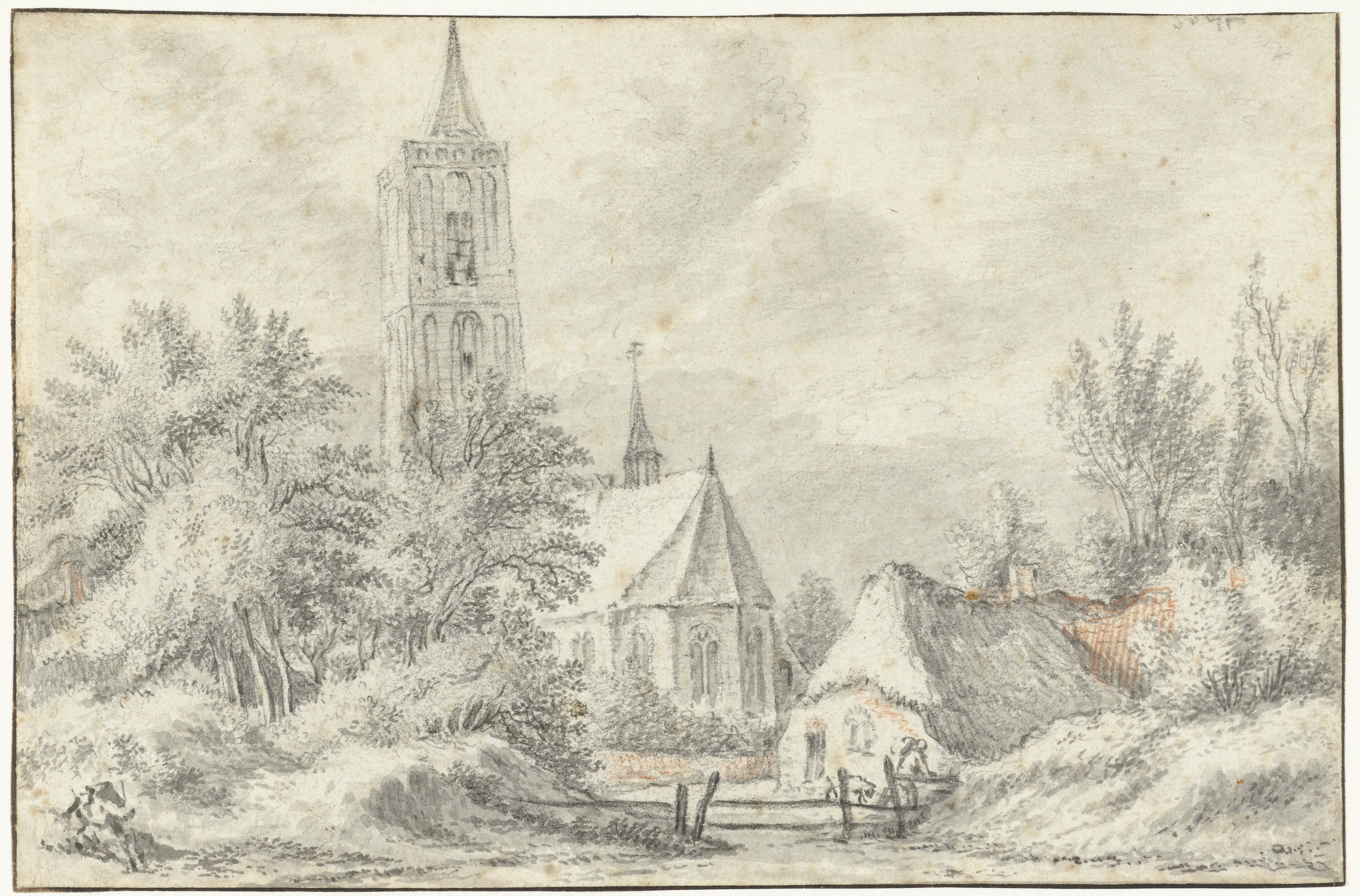 Gezicht op de kerk te Soest