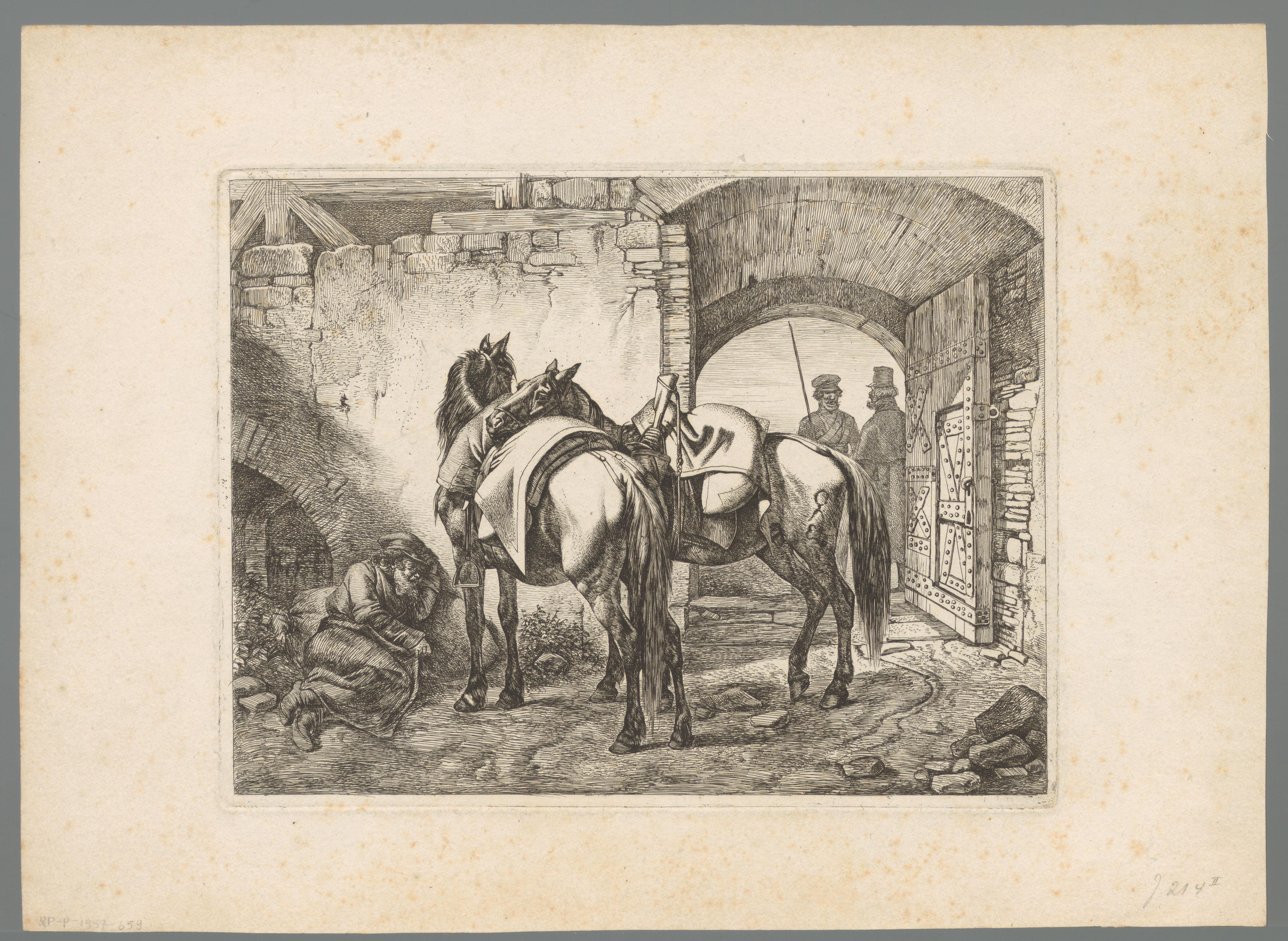 Twee paarden en drie Kozakken