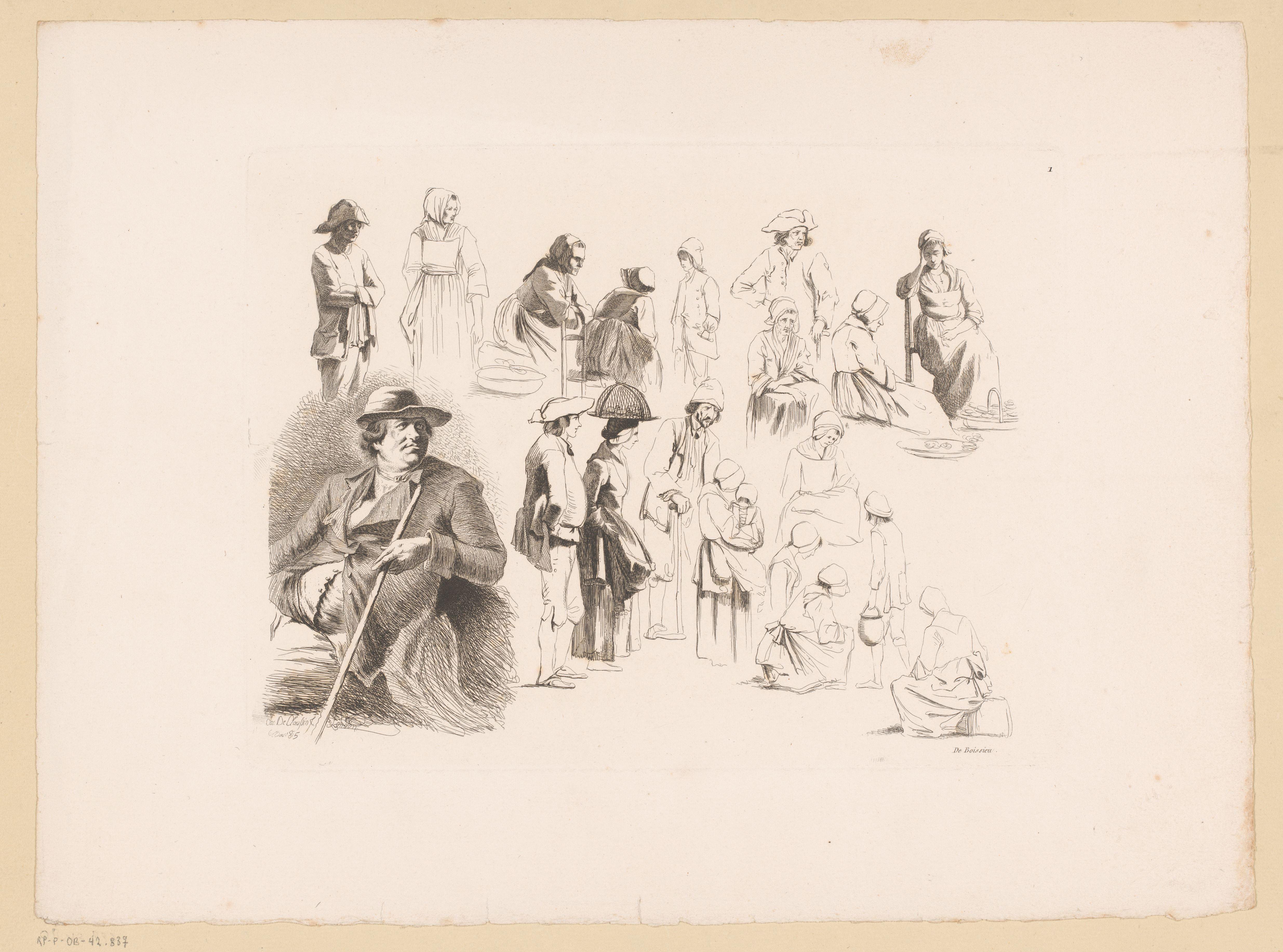 Compositie met mannen en vrouwen van verschillende leeftijden in verschillende houdingen