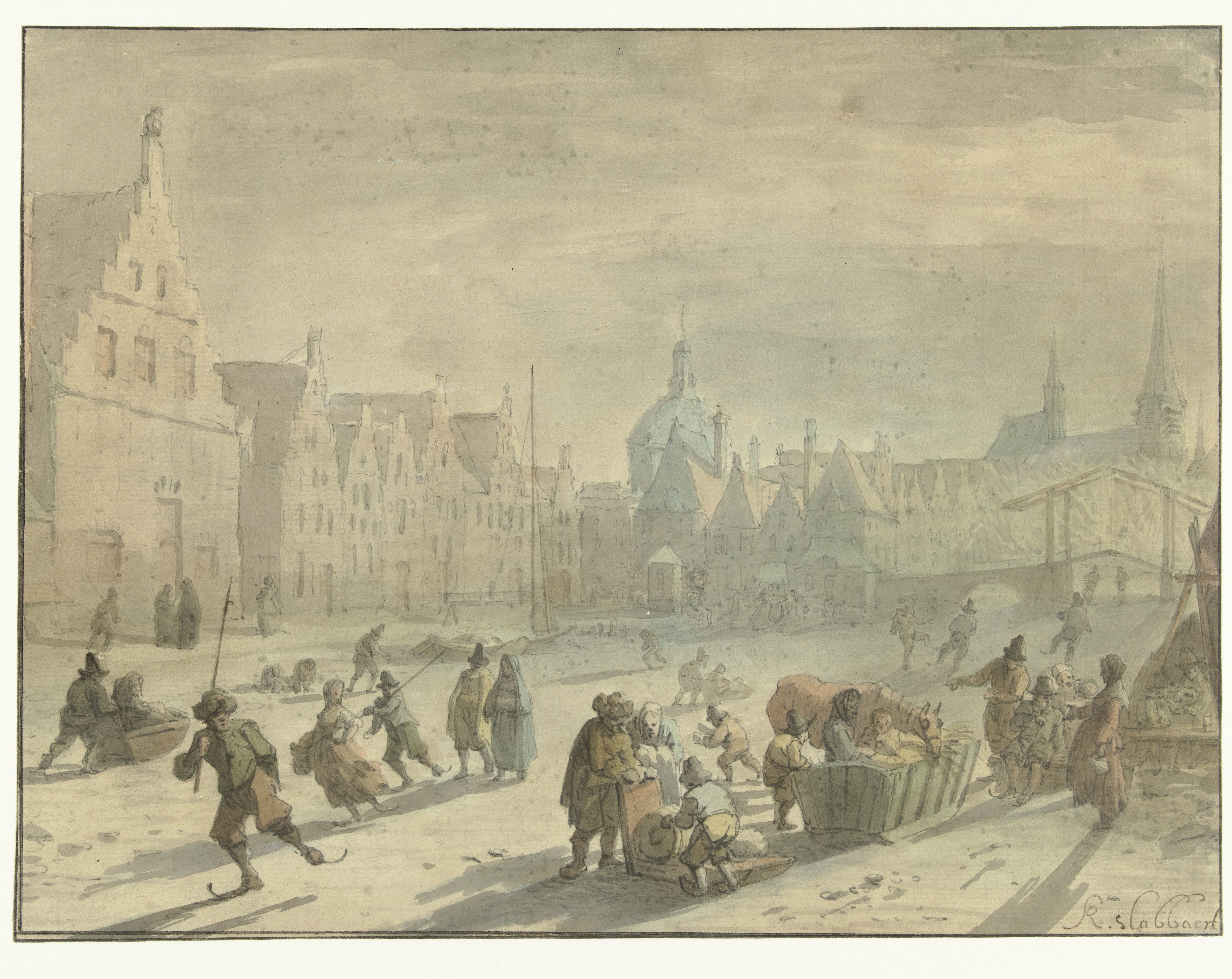 Galgewater in Leiden met ijsvermaak