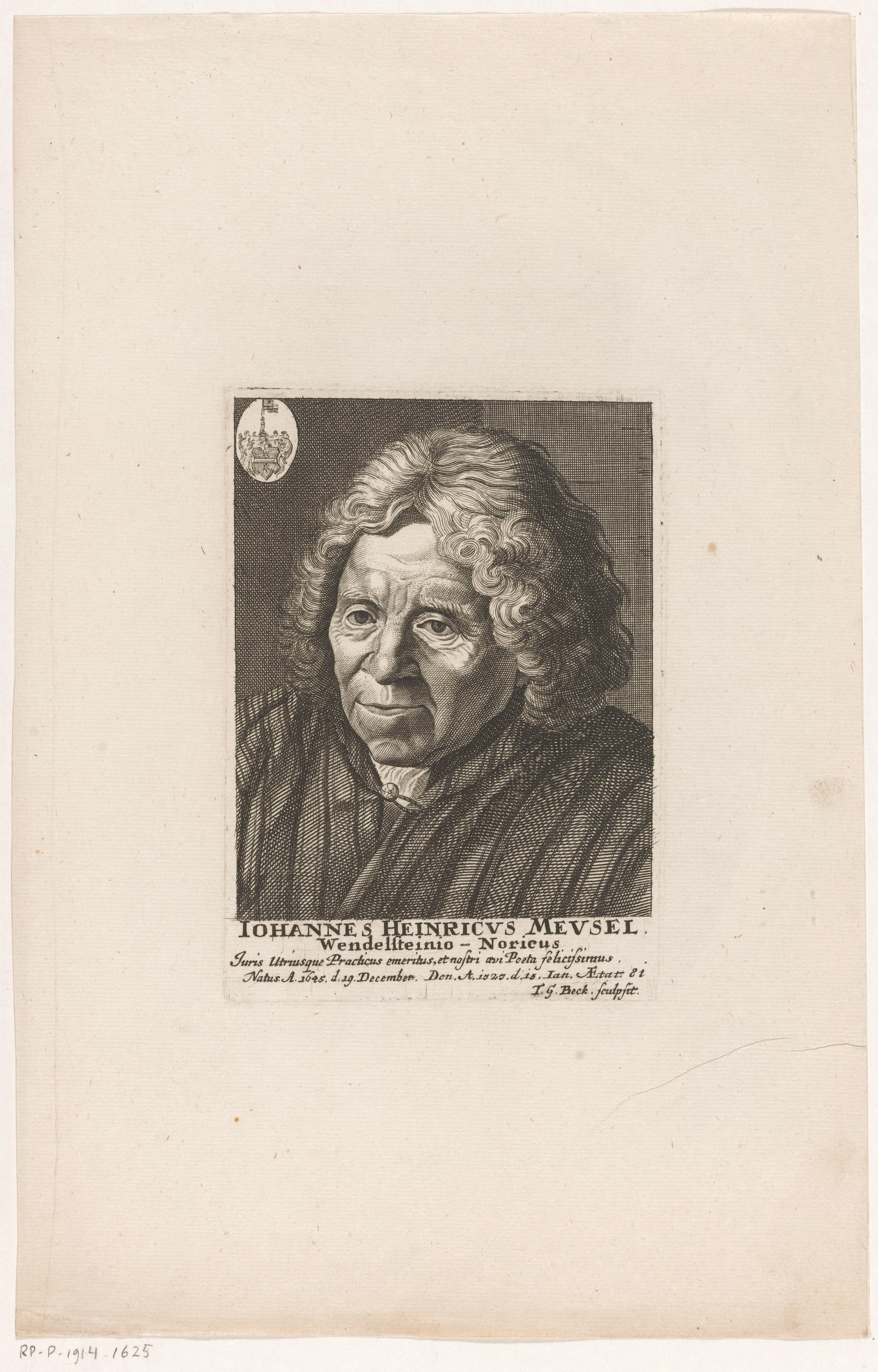 Portret van Johann Heinrich Meussel