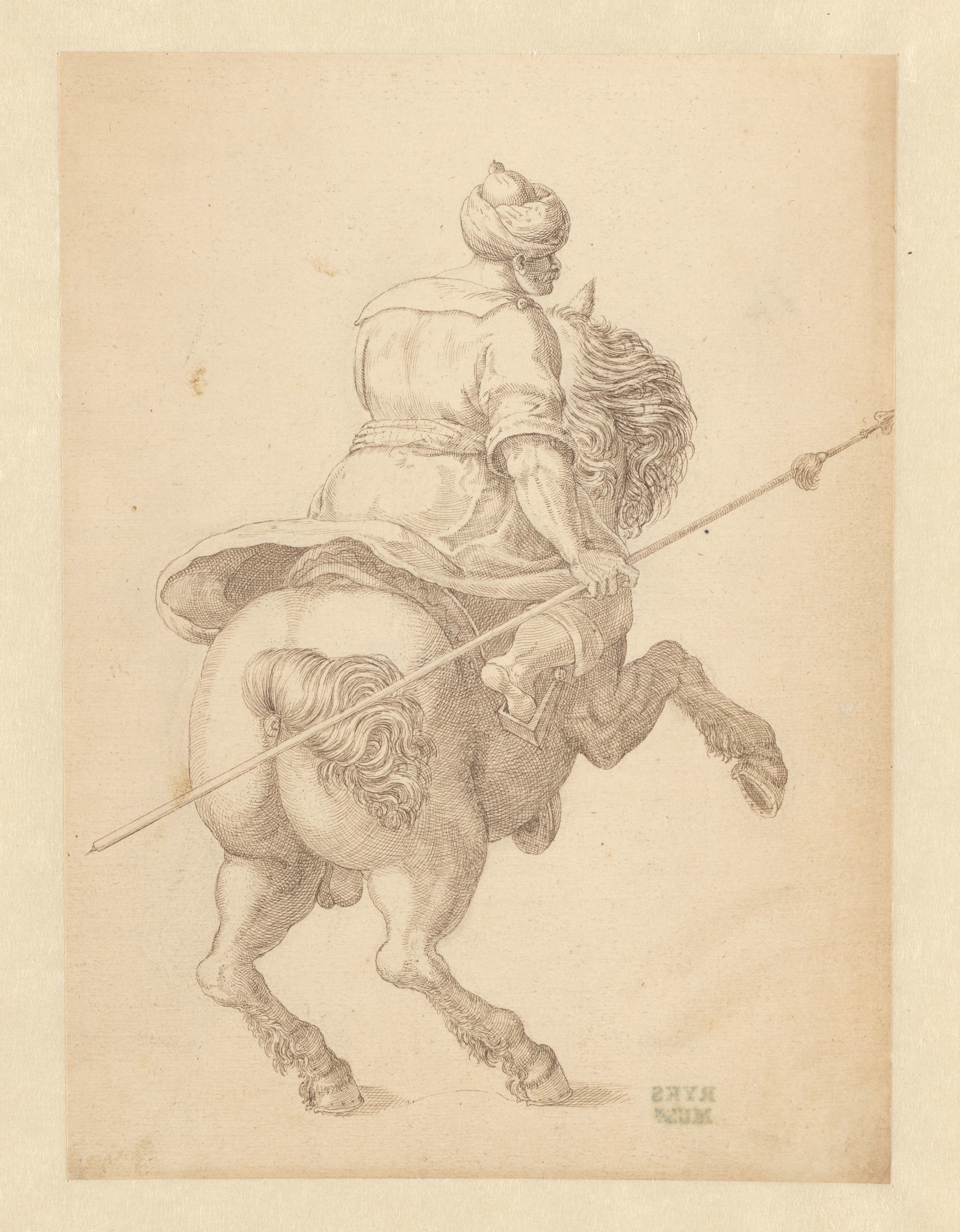 Ruiter te paard, naar rechts