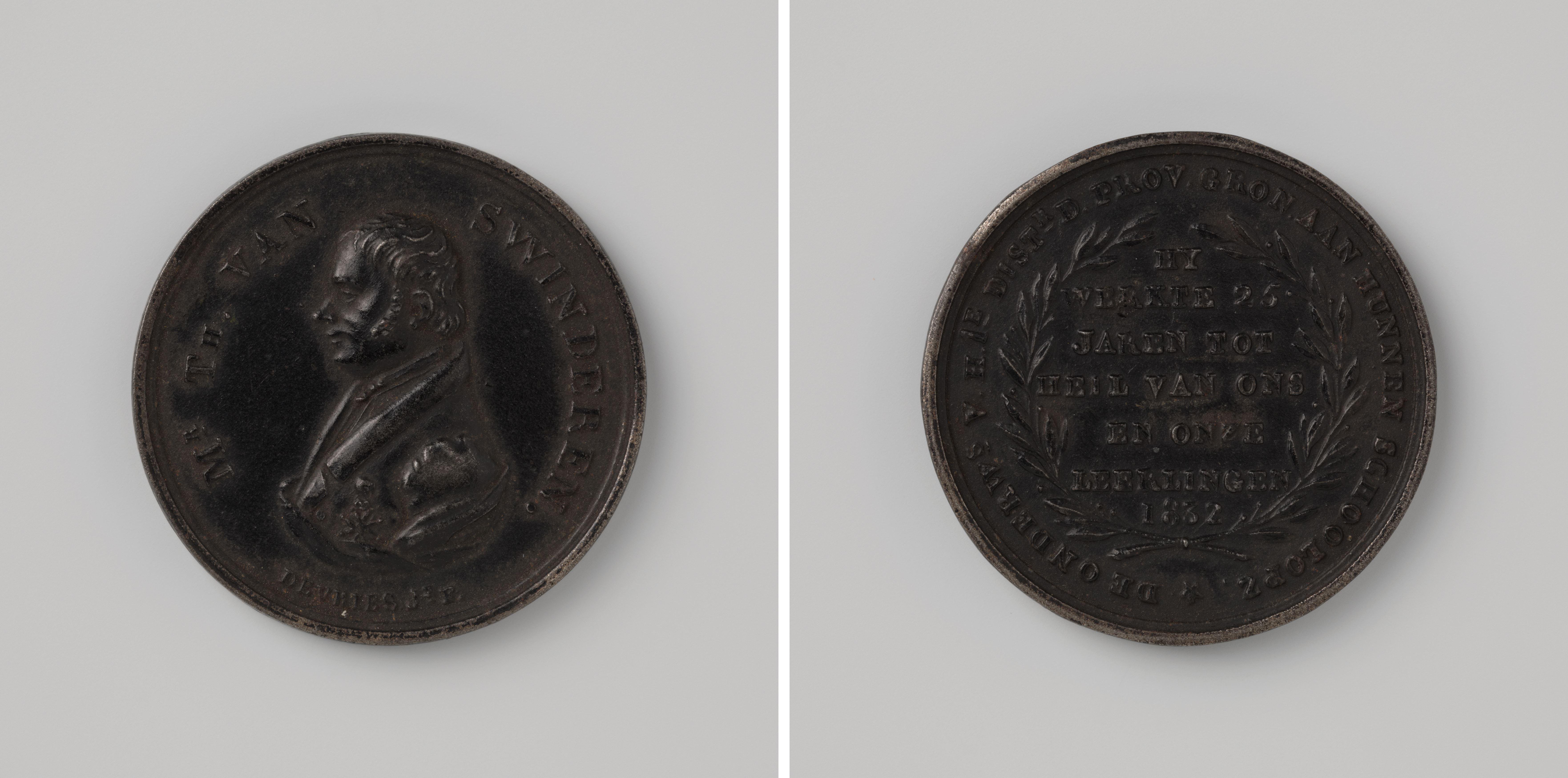 Ter ere van Mr. Th. van Swinderen 1832, ijzeren afgietsel