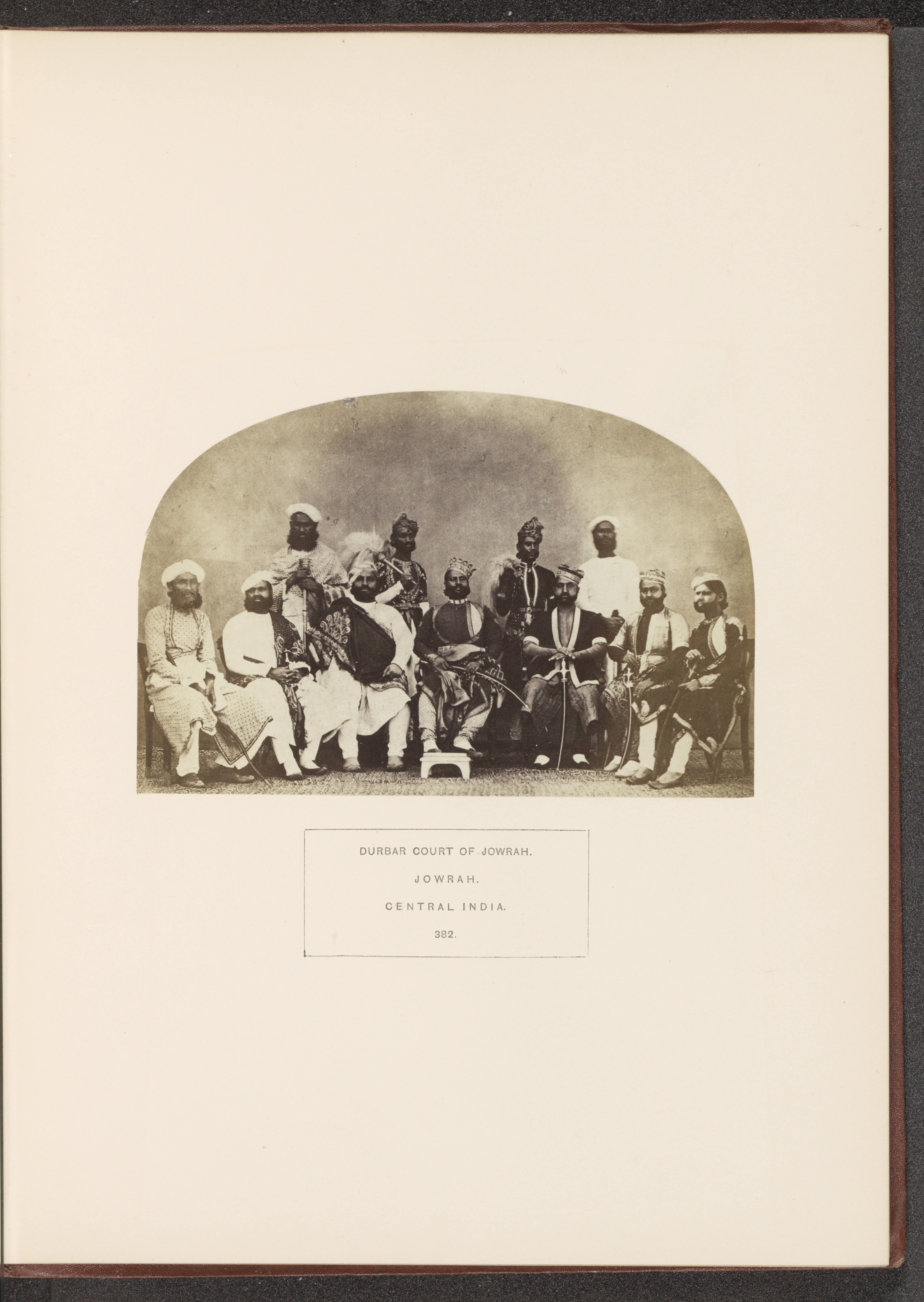 Portrait of the members of the court of Jaora at a durbar, Jaora, Madhya Pradesh, India