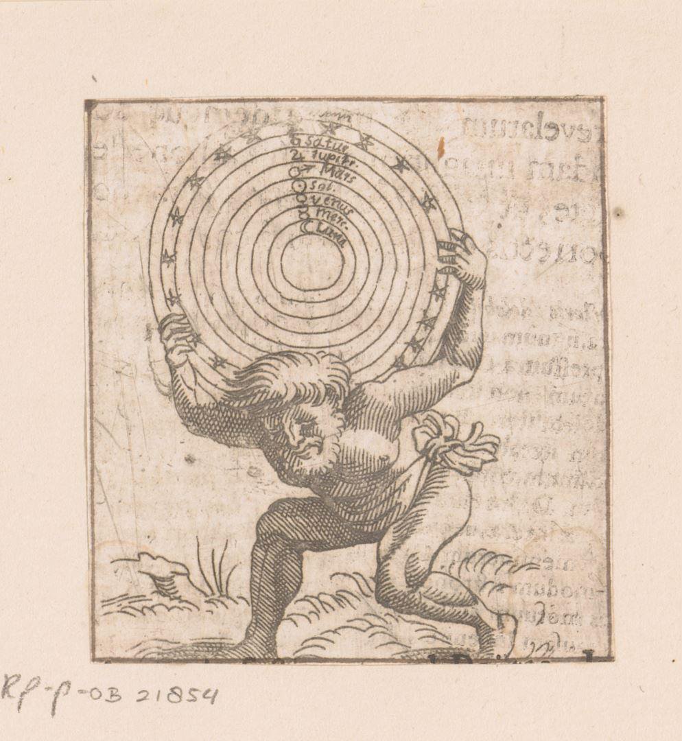 Atlas draagt de hemelgewelven op zijn schouders