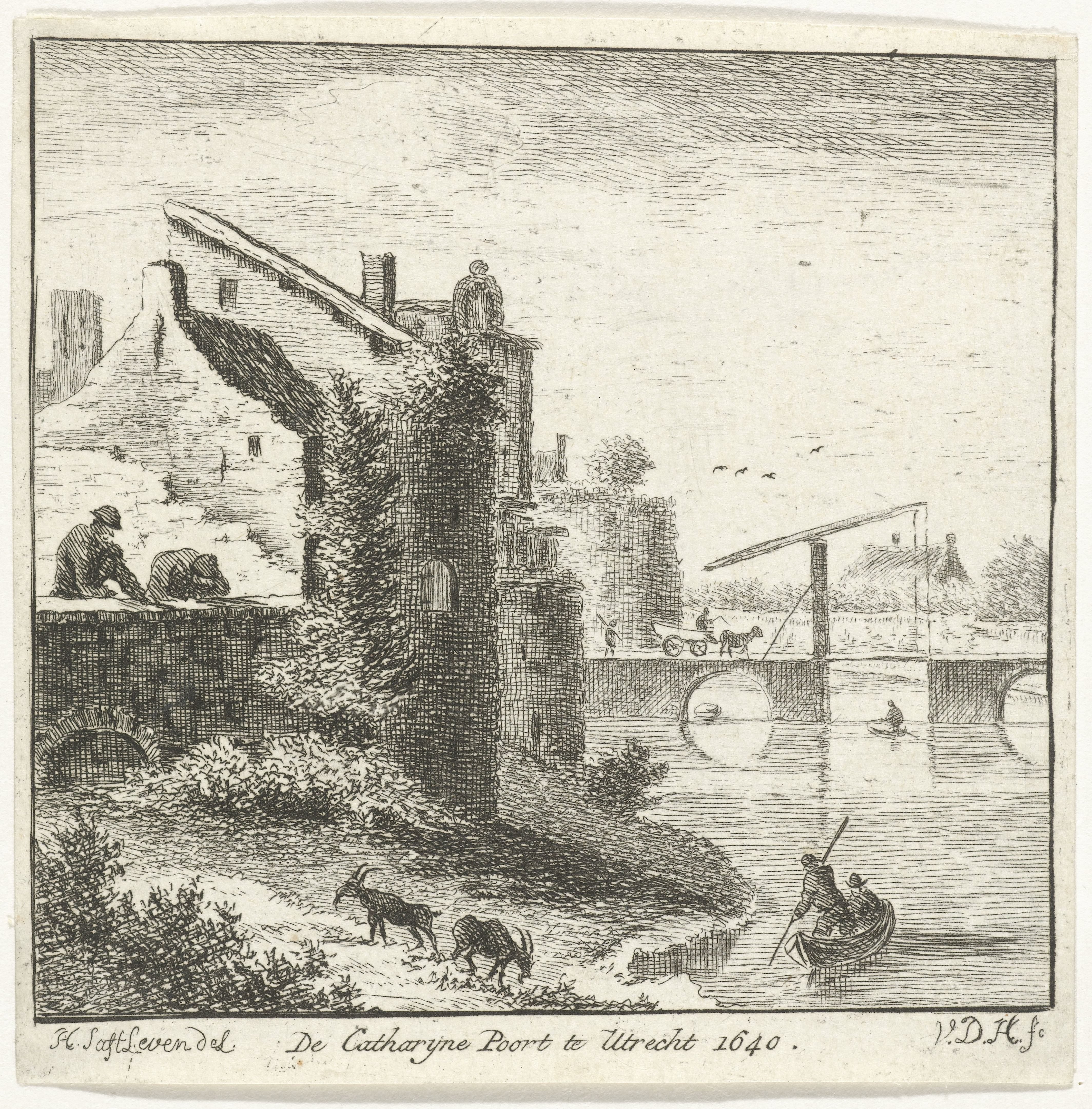 Gezicht op de Catharijnepoort te Utrecht