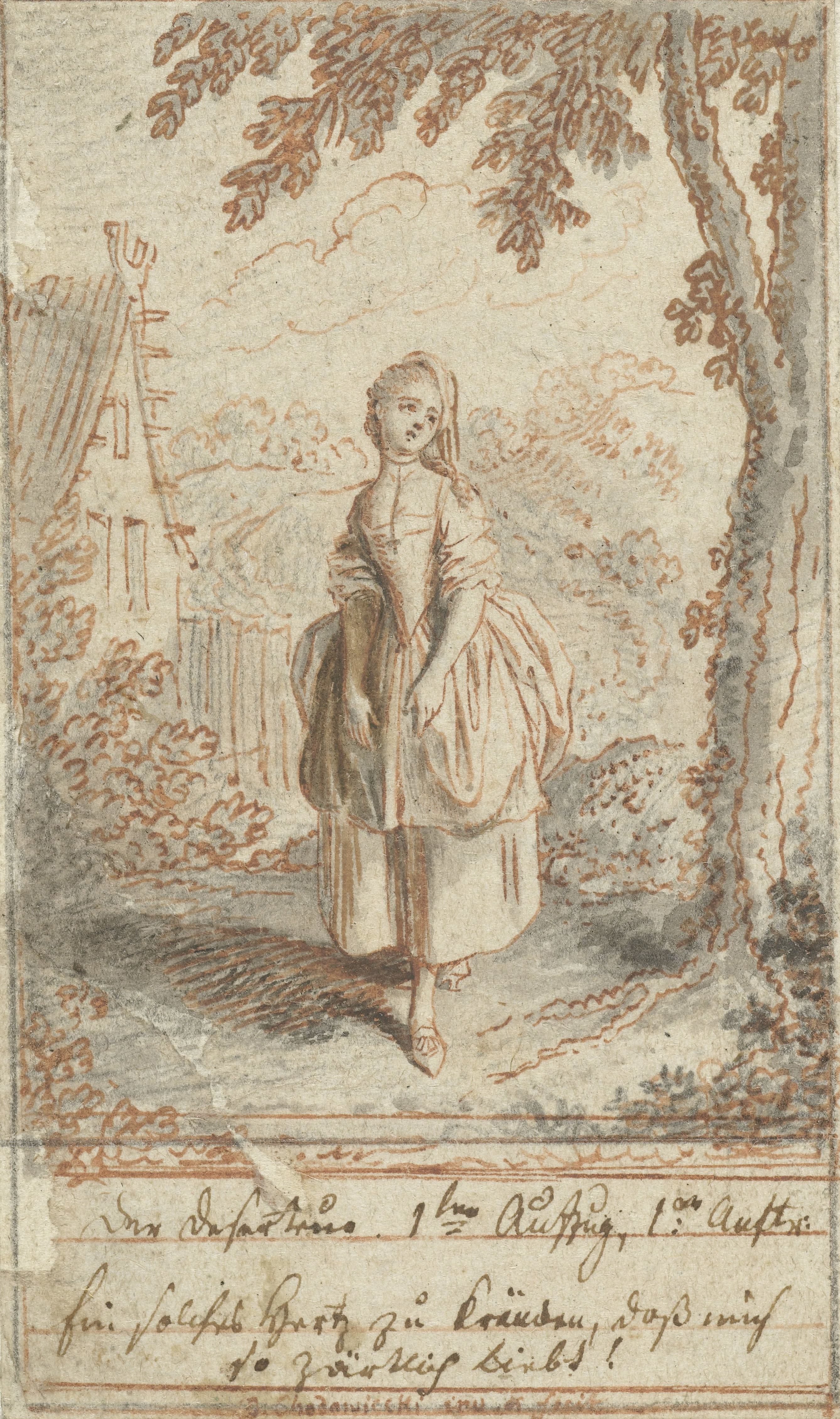 Louise staande onder een lindeboom