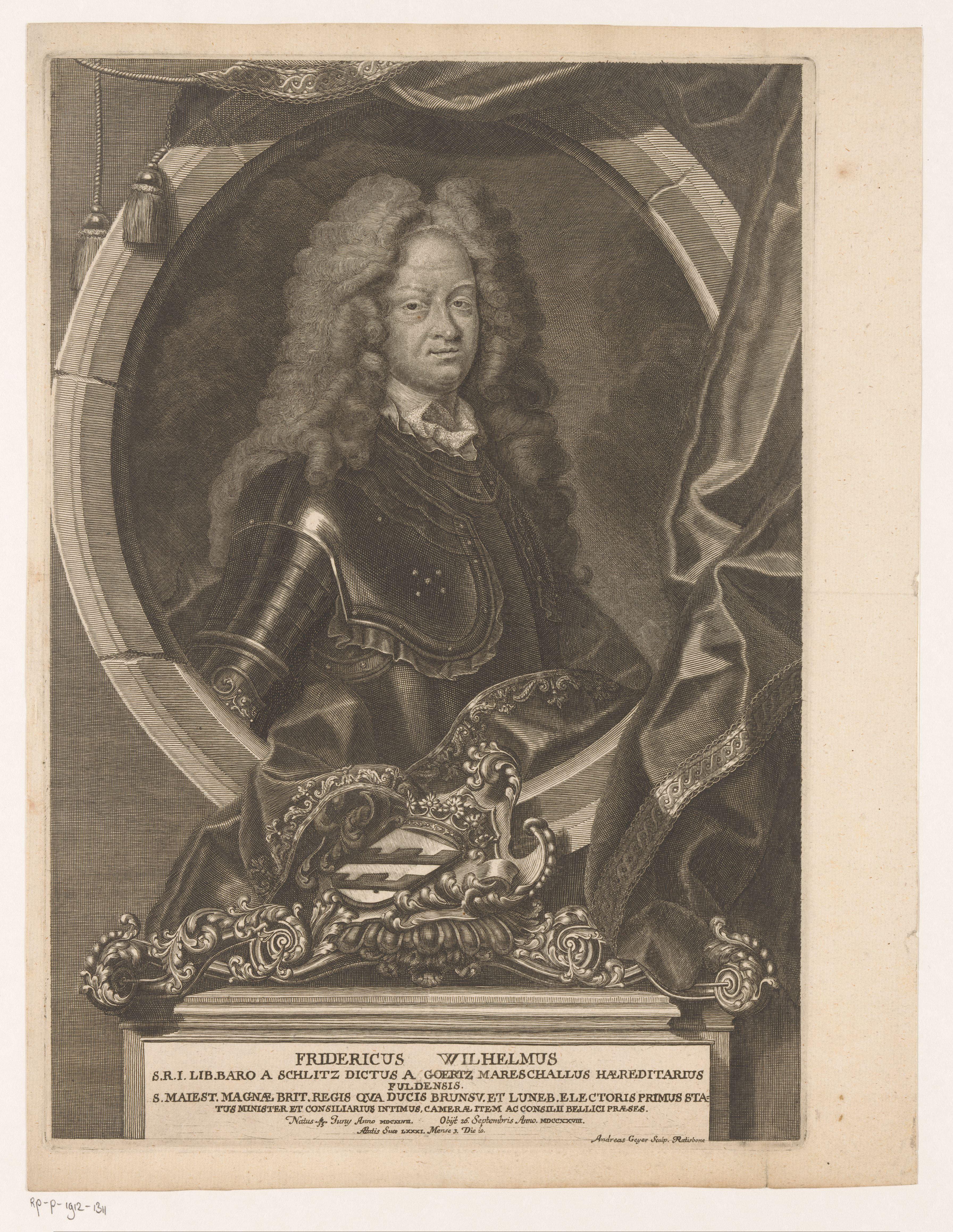 Portret van Friedrich Wilhelm Graf von Görtz