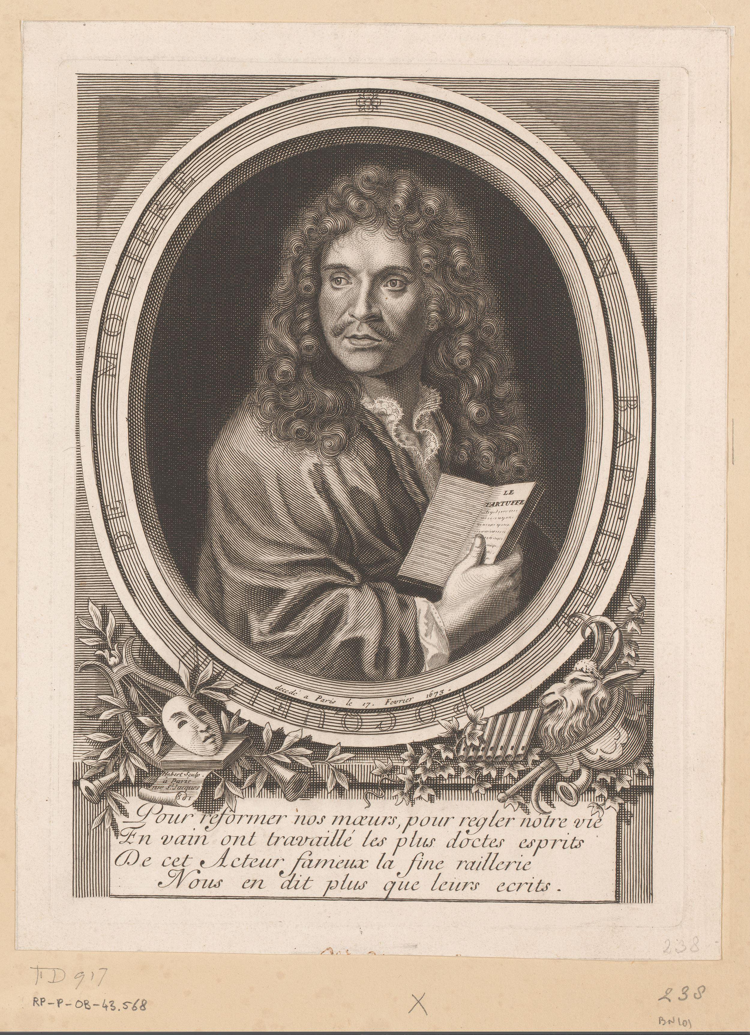 Portret van Jean Baptiste Poquelin Molière