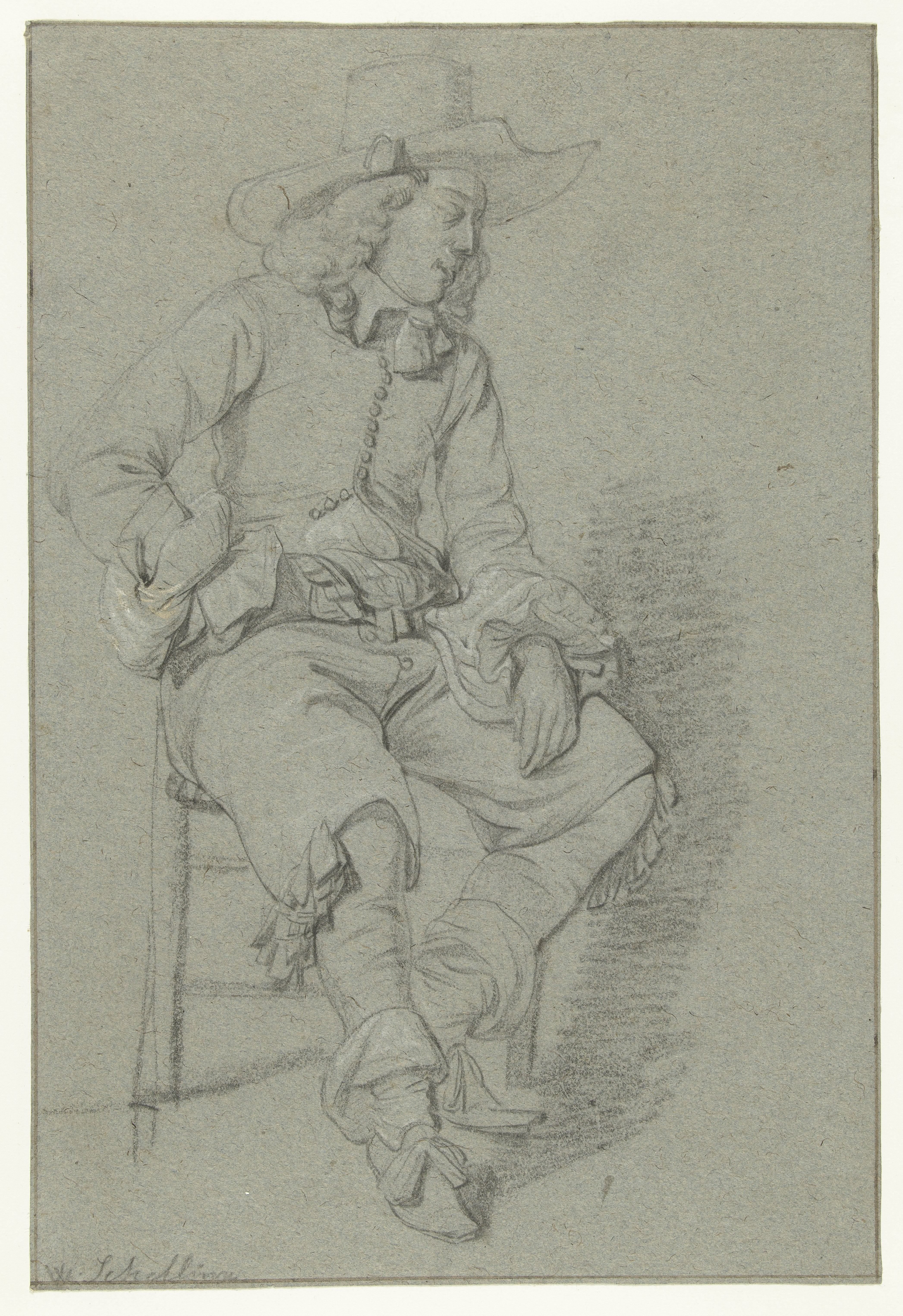 Zittende jongeman