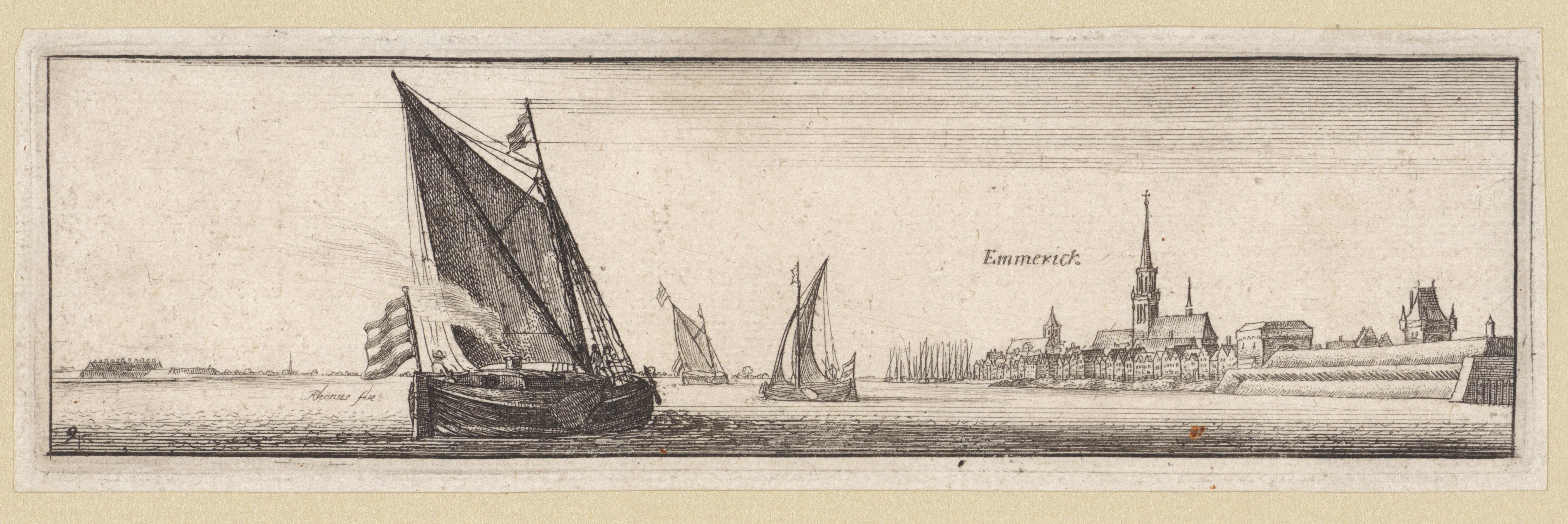 Rivierlandschap met gezicht op Emmerich