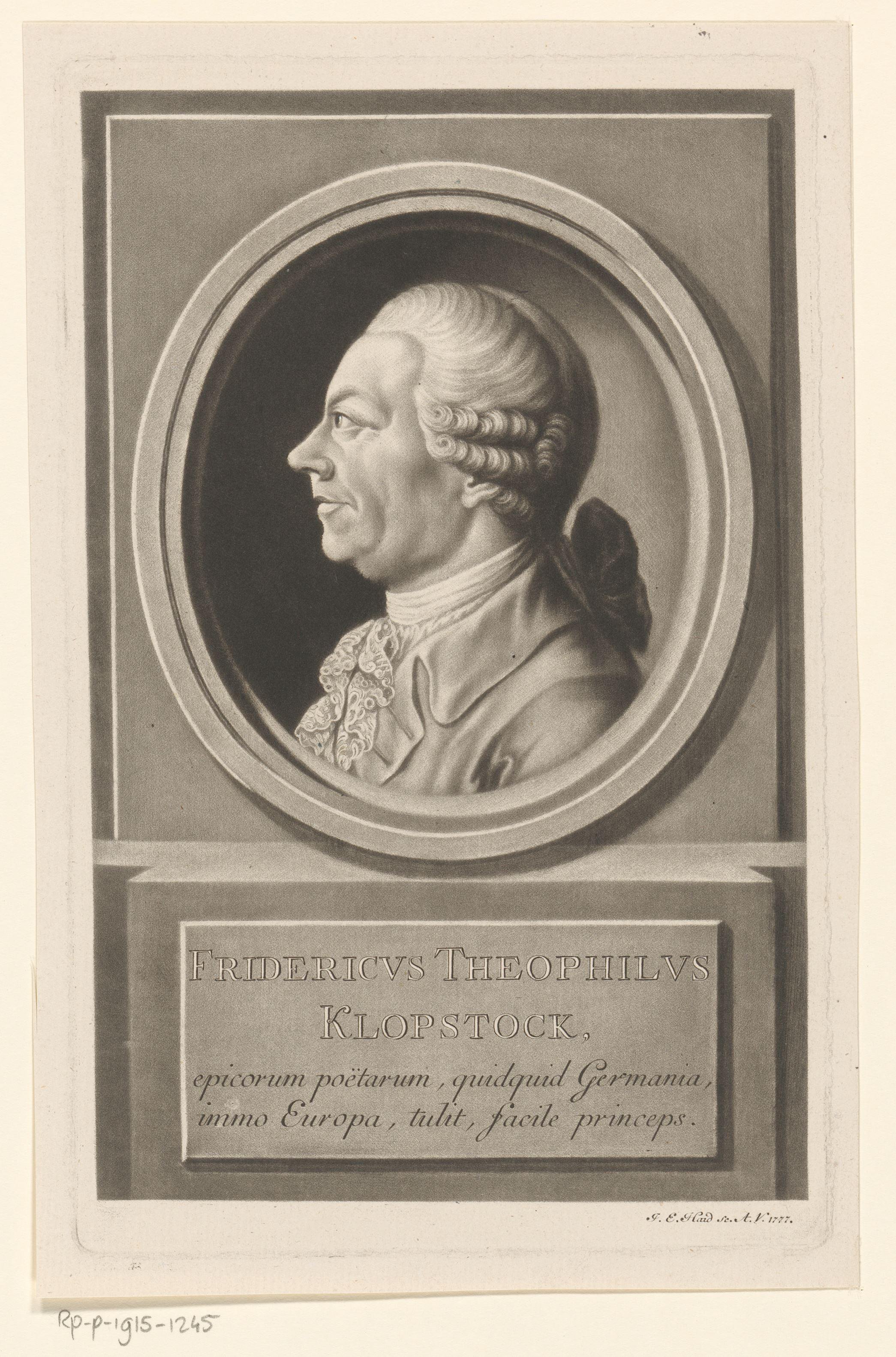 Portret van Friedrich Gottlieb Klopstock
