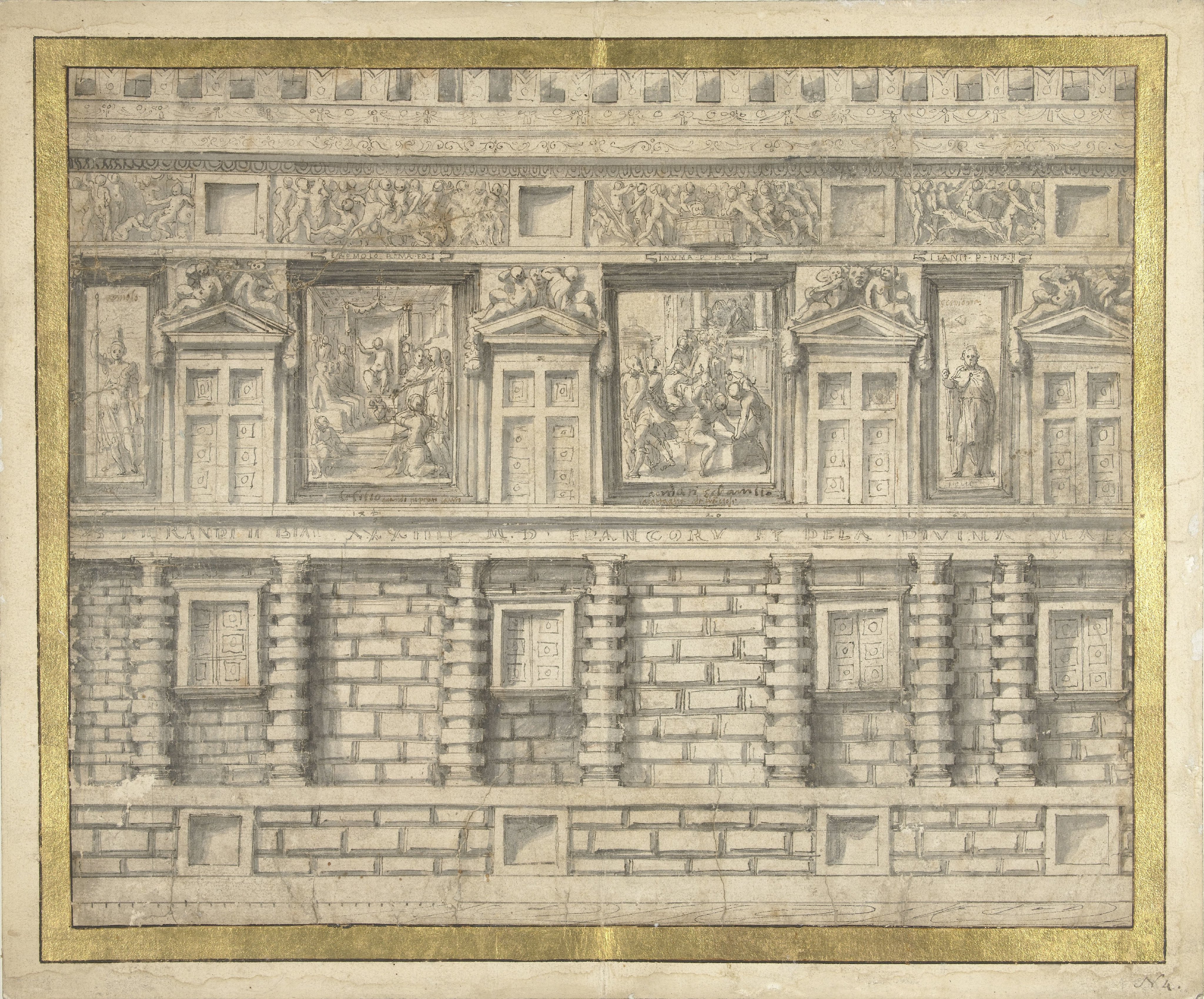 Ontwerp voor de noordgevel van het Palazzo Doria, Genua