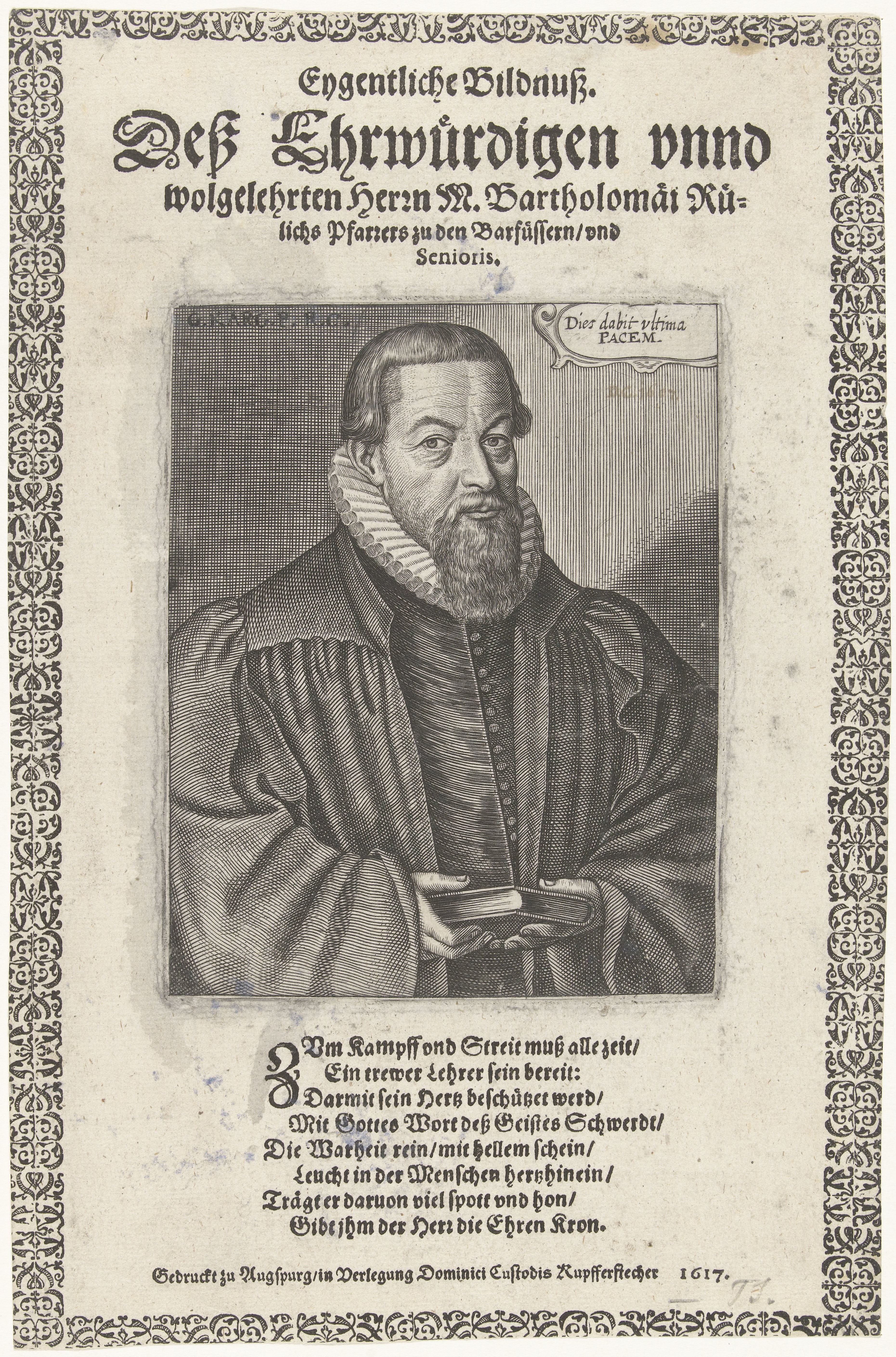 Portret van dominee Bartholomaeus Rülichs